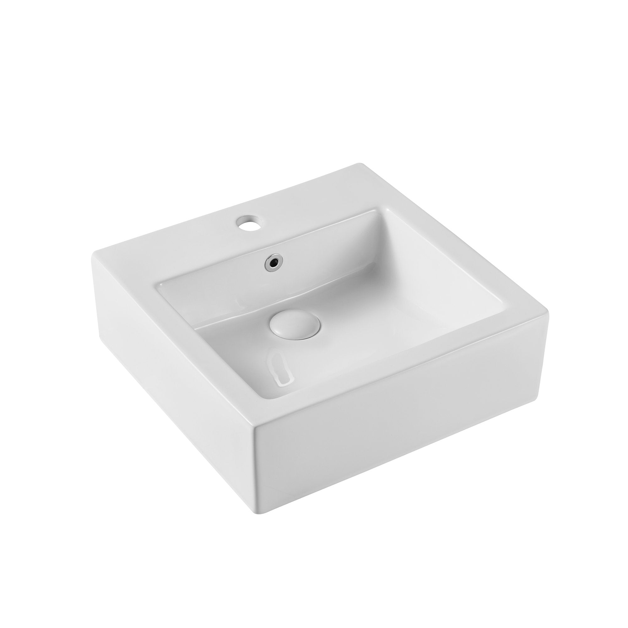 Ceramic Square Wall-mounted White Bathroom Sink Art Basin-Boyel Living