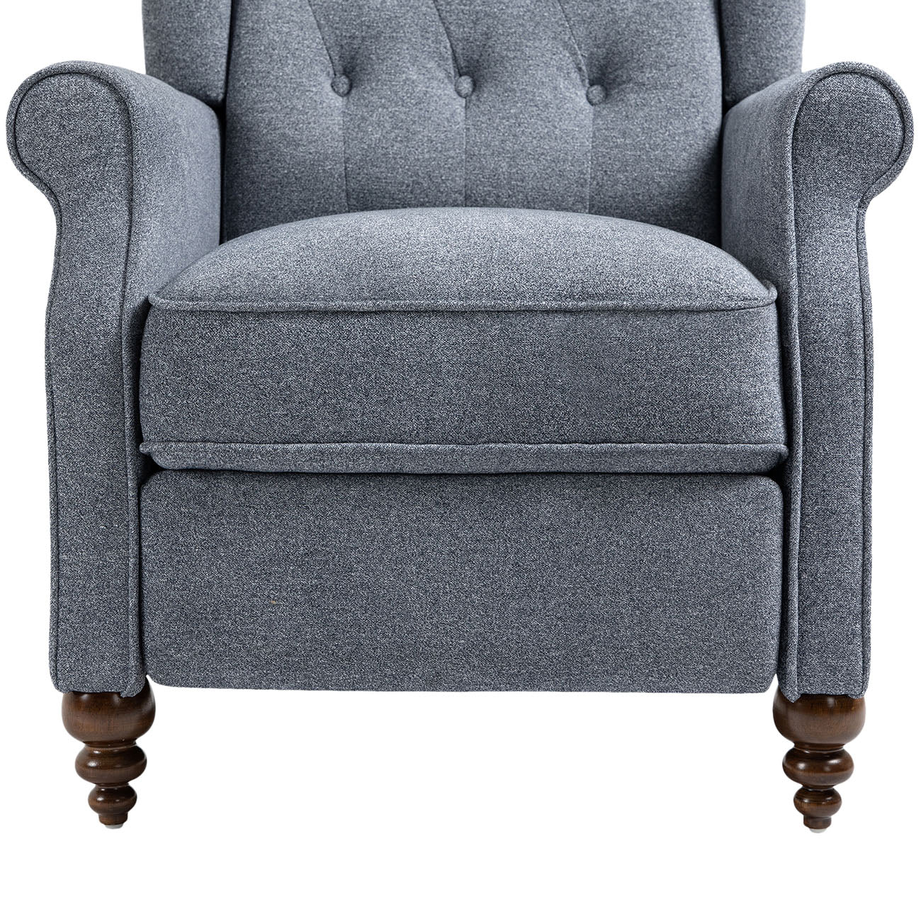 Boyel Living Push Back Reclining Chair Recliner with Wide Armrests and Rubber wooden legs, Blue/Gray-Boyel Living