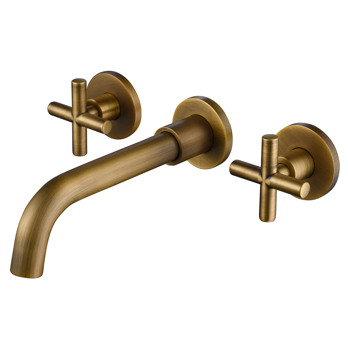 Double Handle Wall Mounted Faucet with Valve in Antique Bronze-Boyel Living