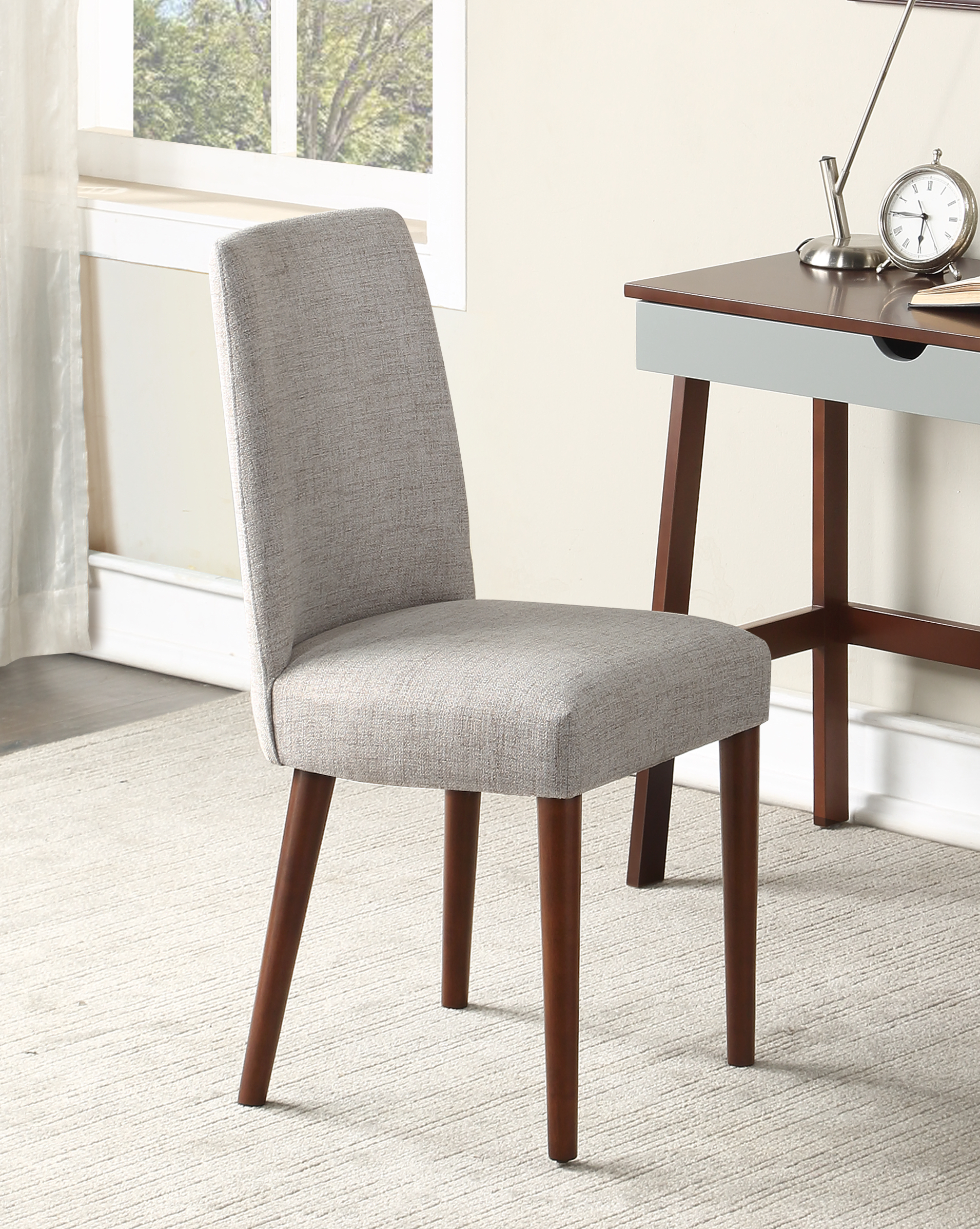 Taylor Chair With Espresso Legs And Gray Fabric-Boyel Living
