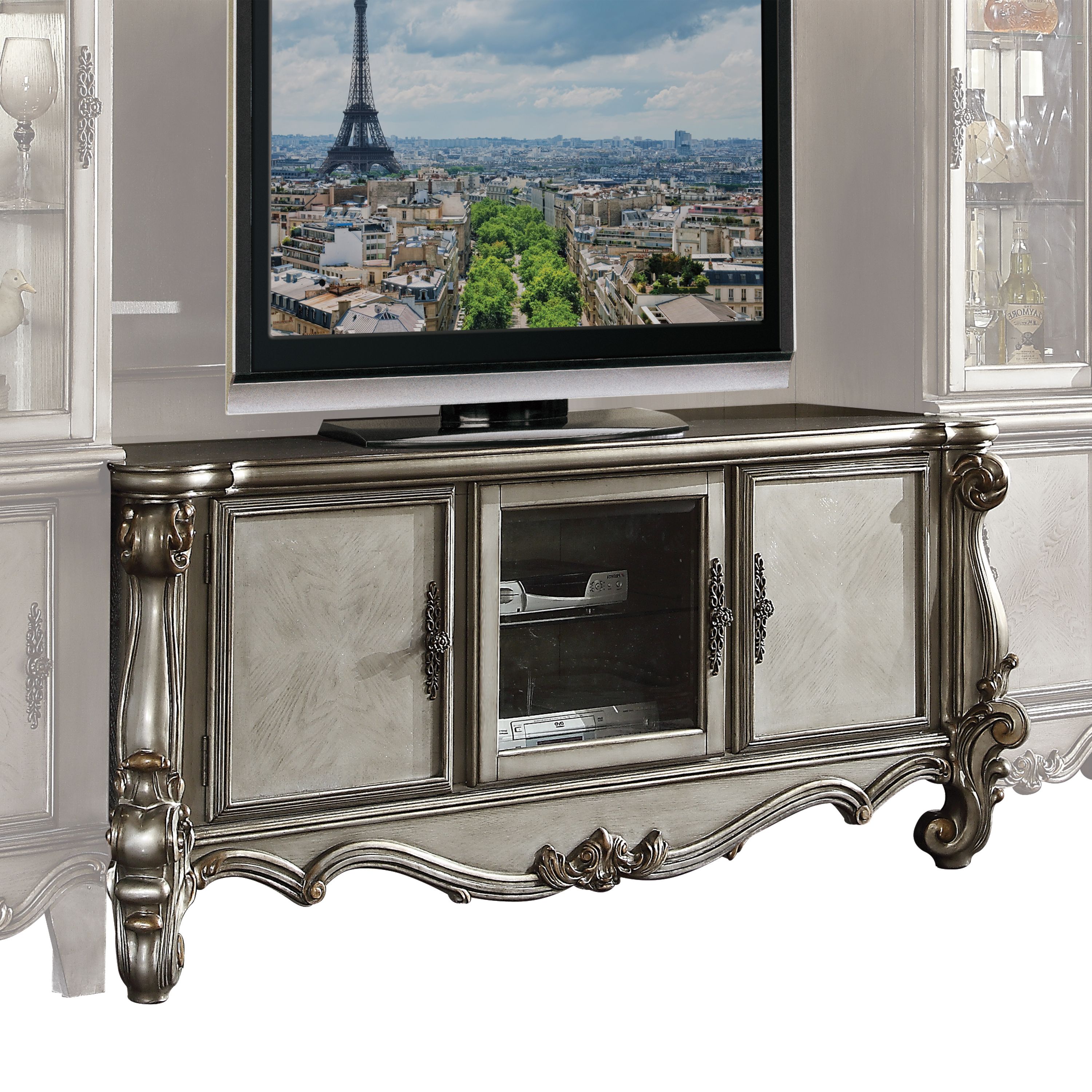 ACME Versailles TV Stand in Antique Platinum-Boyel Living