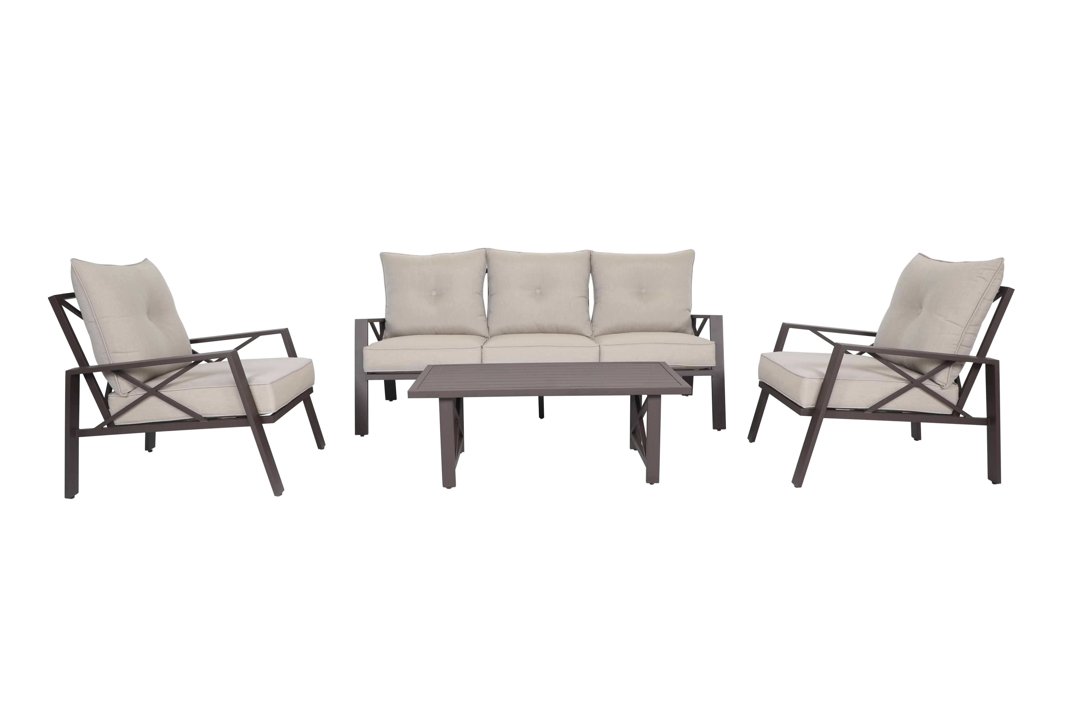 4 pcs Aluminum Patio Sofa set with Cushion,KD-Boyel Living