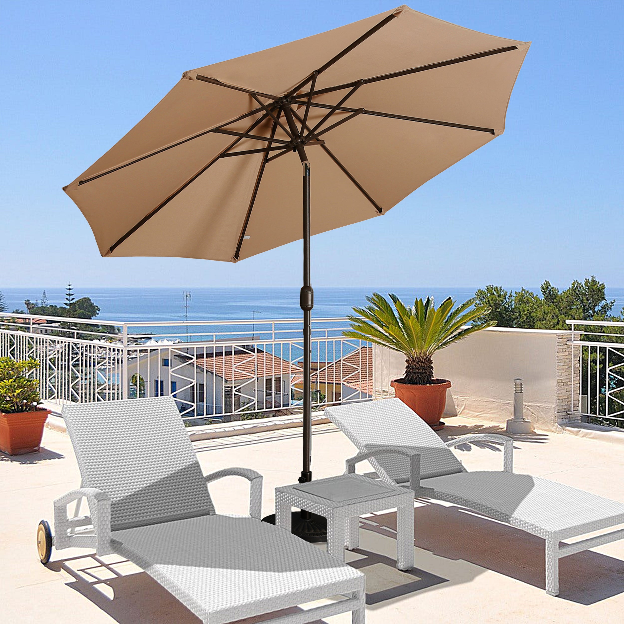 9ft Patio Umbrella Outdoor Umbrella Patio Market Umbrella with Push Button Tilt and Crank-Boyel Living