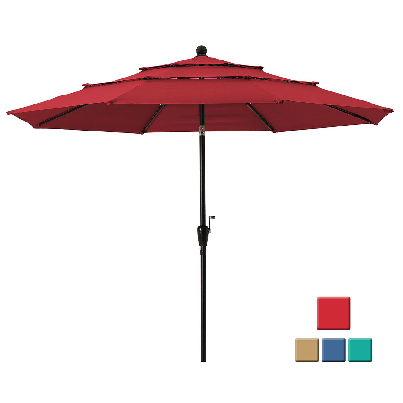 Boyel Living 10ft Patio Umbrella with Double Airvent (Burgundy)-Boyel Living