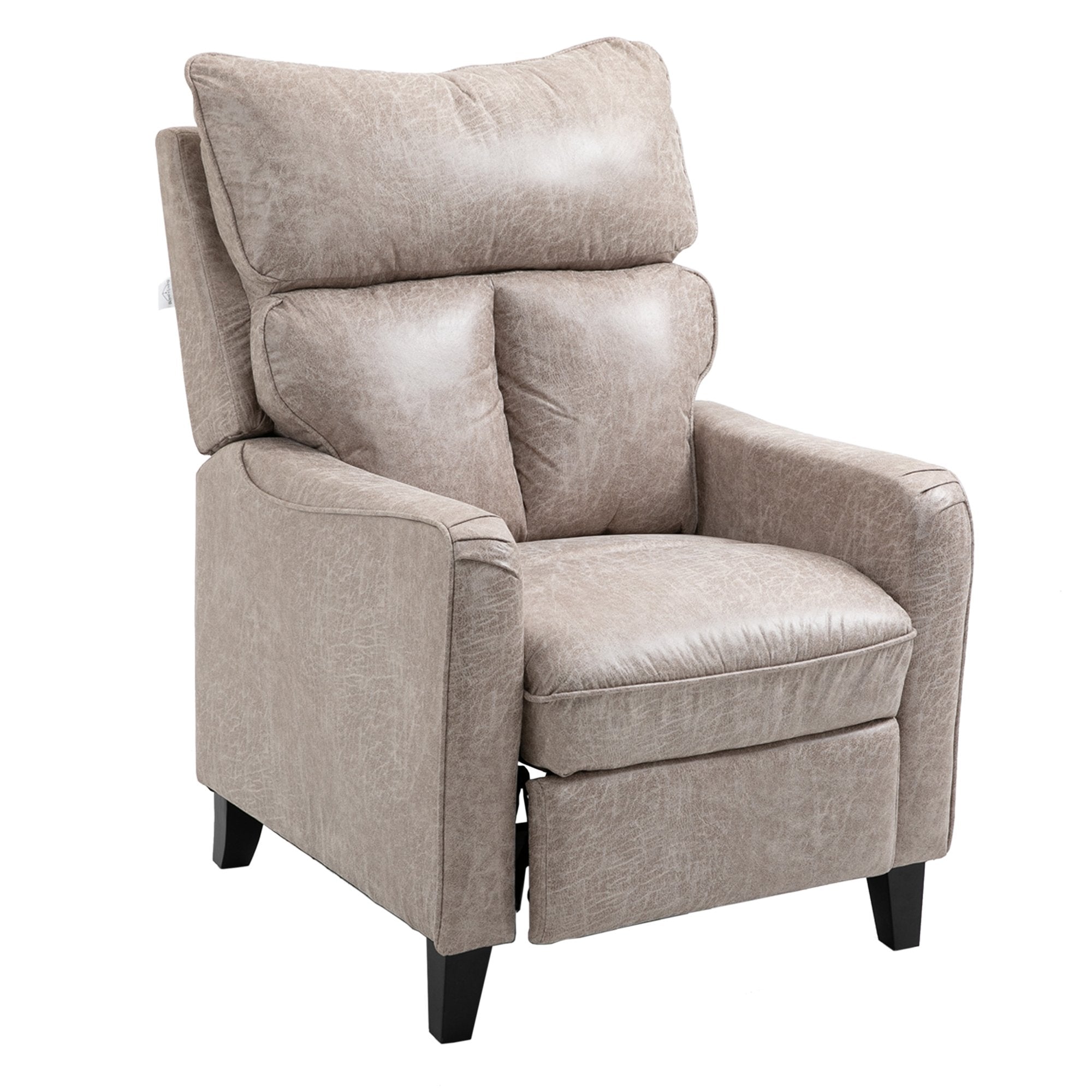 Microfiber Manual Glider Club Recliner, Light Grey/Light Brown/Dark Brown-Boyel Living