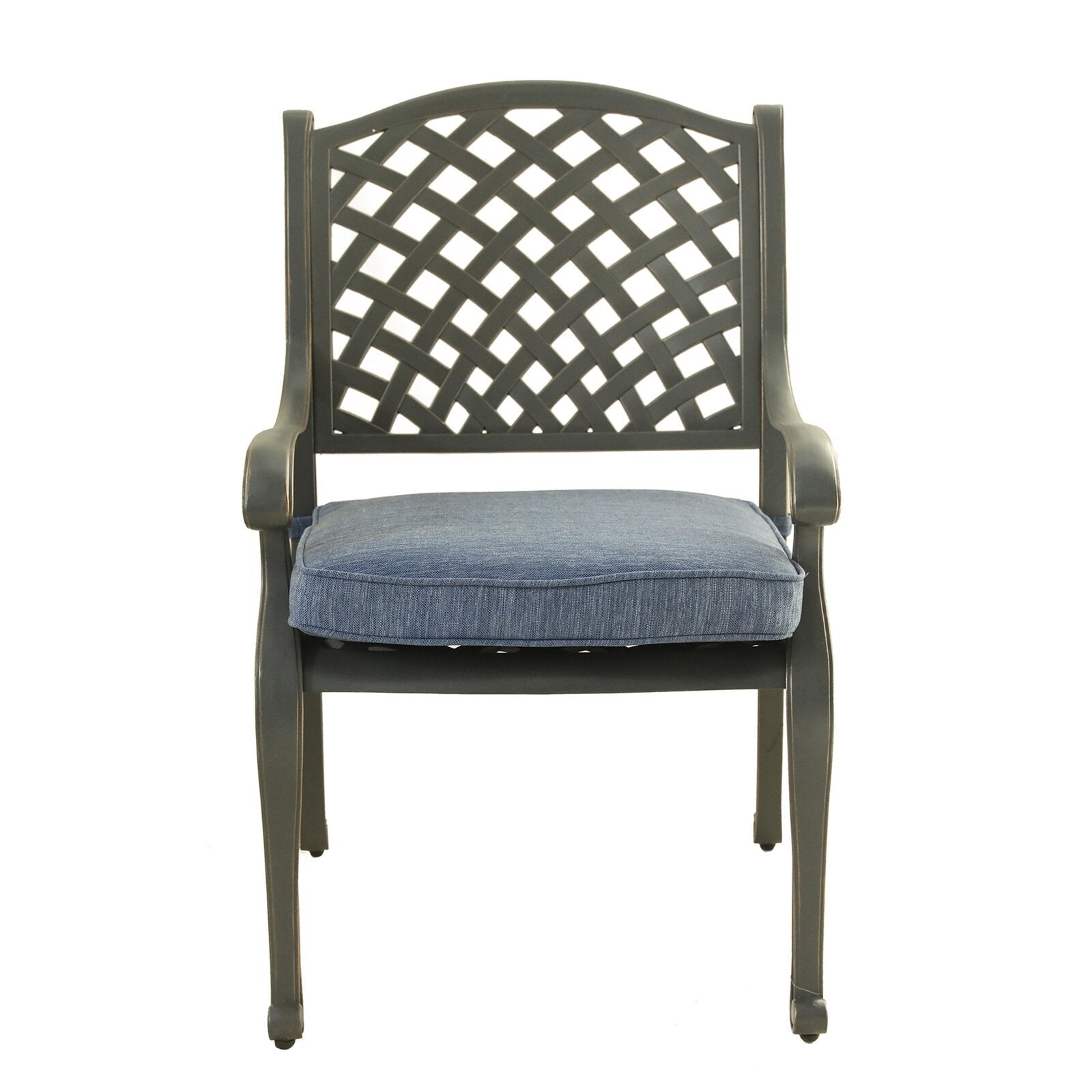 Outdoor Cast Aluminum Dining Arm Chair With Sunbrella Fabric Cushion-Boyel Living