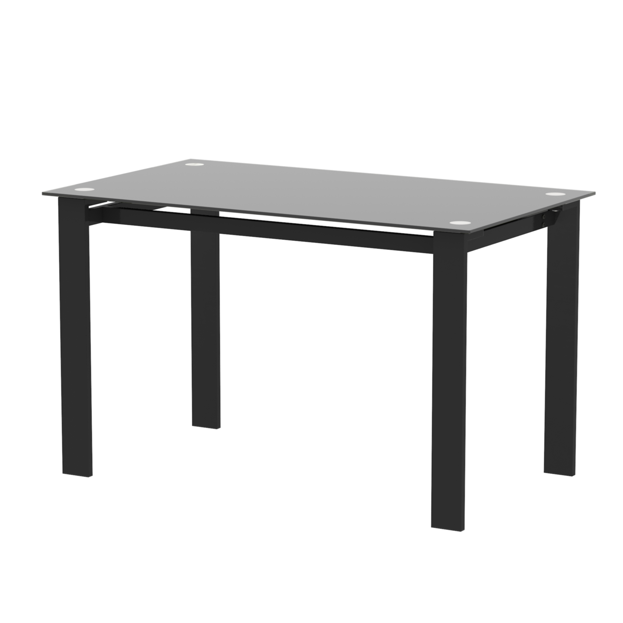 Modern tempered glass black dining table, simple rectangular metal table legs living room kitchen table-Boyel Living