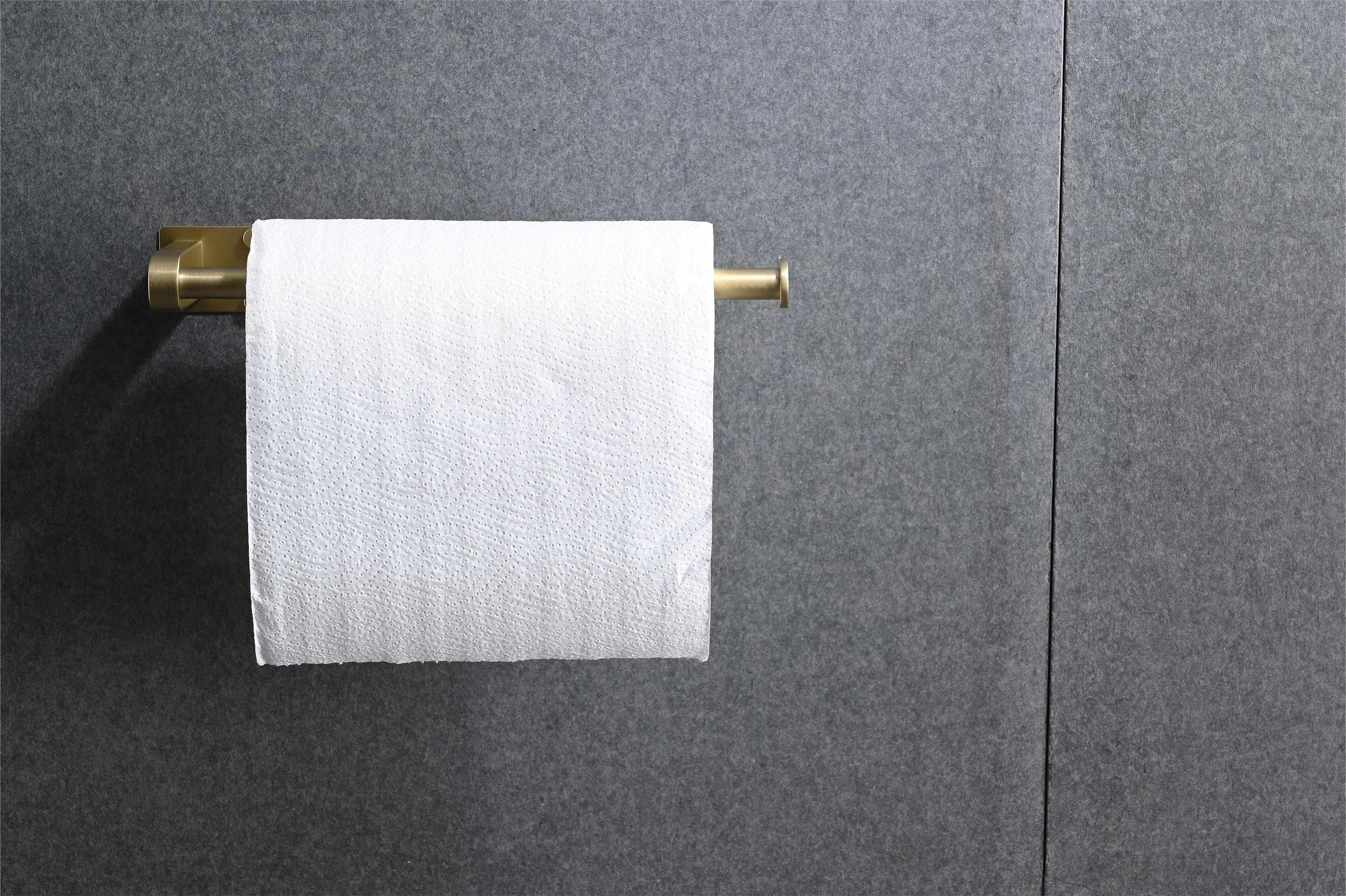  2-Pack 12 in. Wall-Mount Stainless Steel Paper Towel Holder Self Adhesive Paper Towel Holders in Brushed Nickel/Brushed Gold/Matte Black