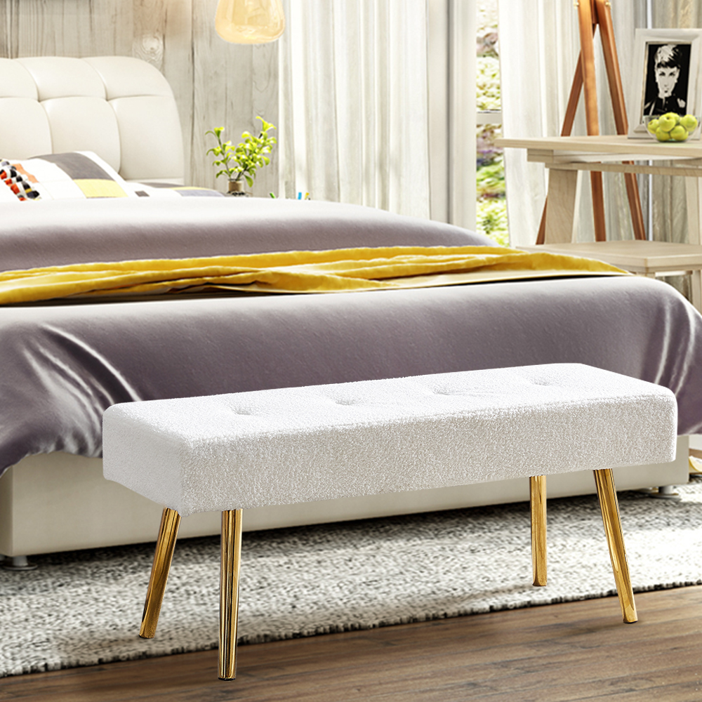 White and gold bedroom bench new arrivals