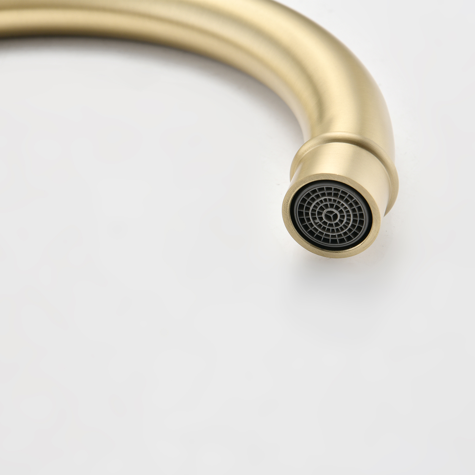 Boyel Living RV Kitchen Sink Faucet Brushed Gold Kitchen Faucet with Side Sprayer 3 Holes Double Handle 304 Stainless Steel Faucet for Outdoor Farmhouse Camper Laundry RV Bar