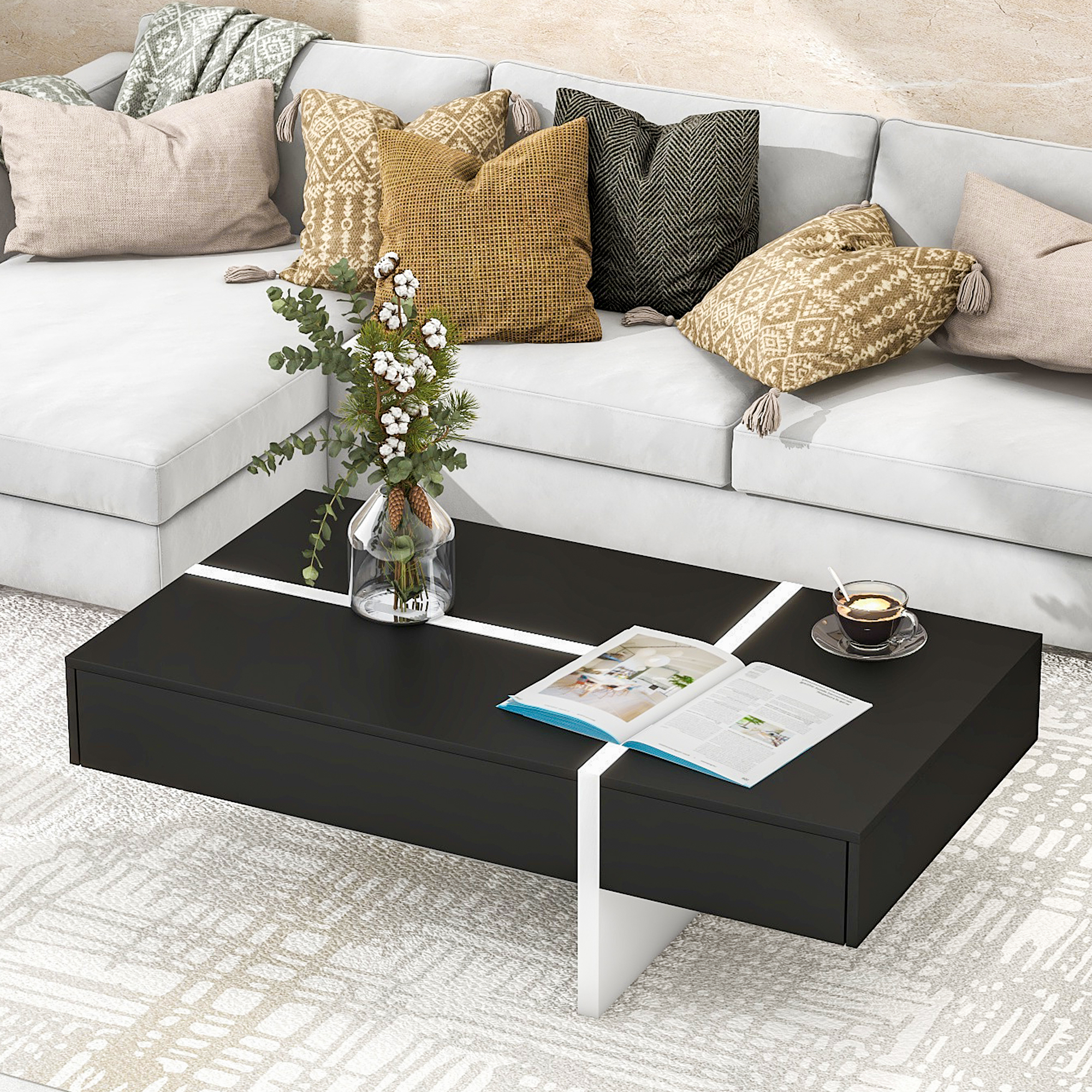 upholstered center table