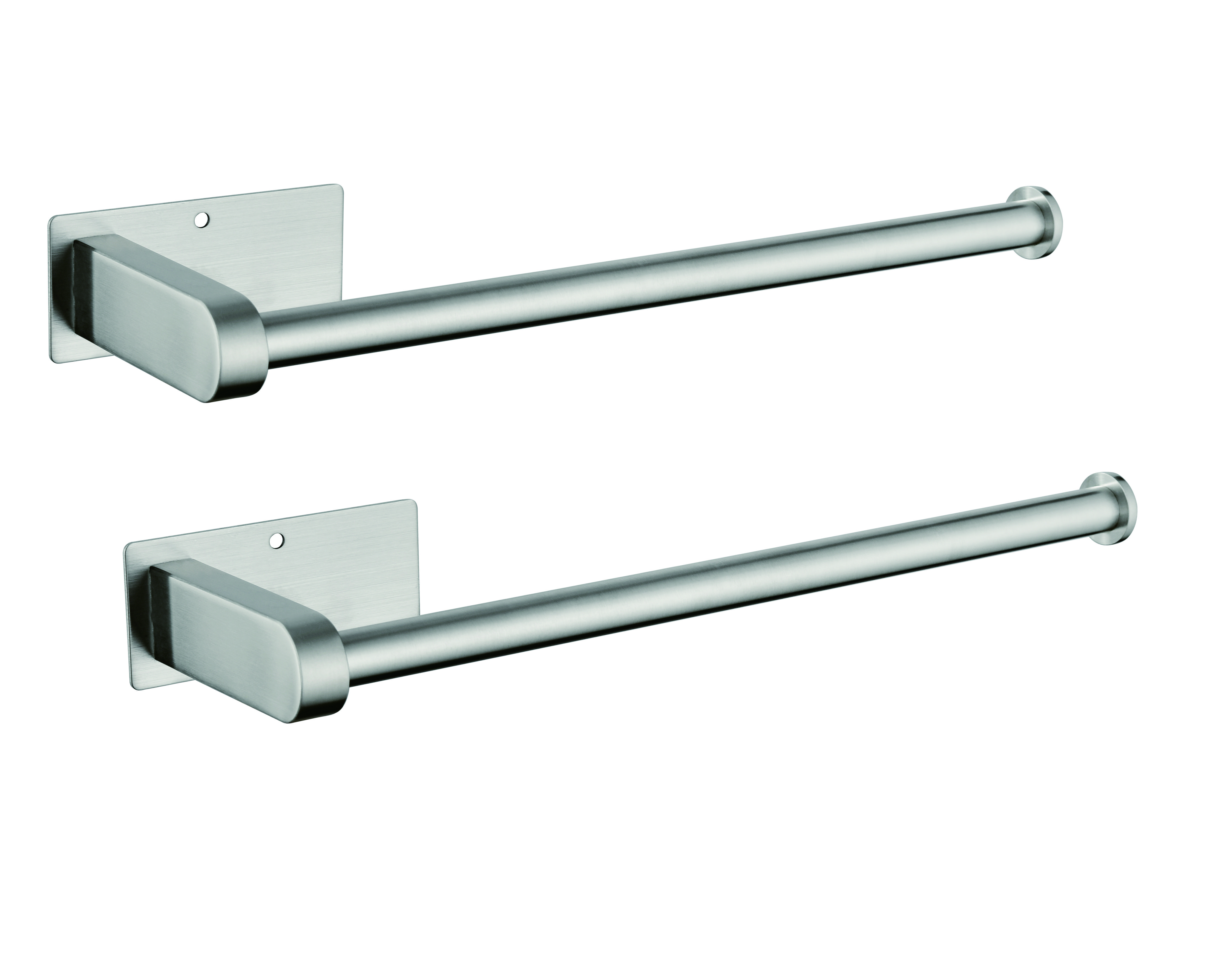  2-Pack 12 in. Wall-Mount Stainless Steel Paper Towel Holder Self Adhesive Paper Towel Holders in Brushed Nickel/Brushed Gold/Matte Black
