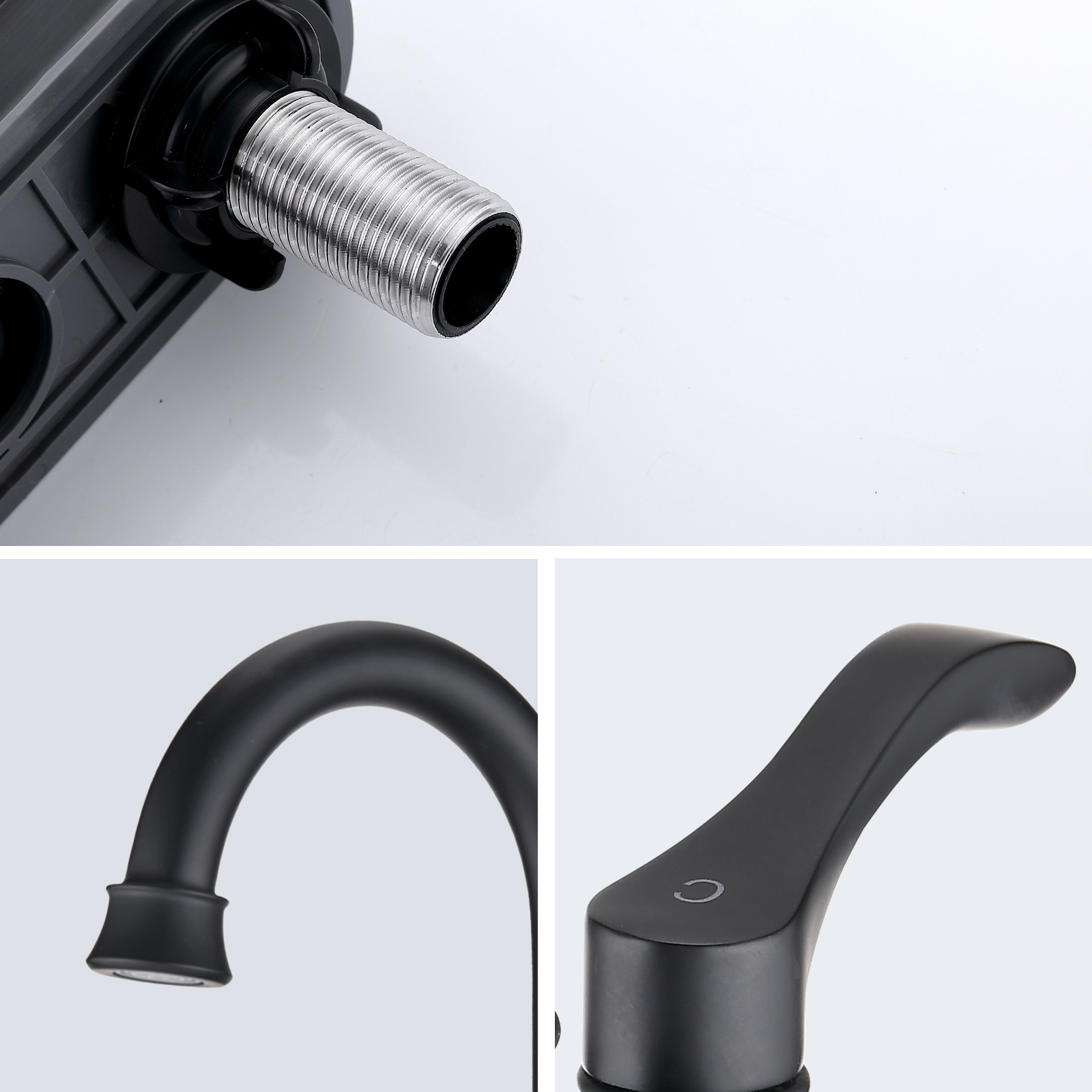 4 inches Centerset Bathroom Faucet 360° Swivel Spout, with Pop Up Drain - Brushed Gold/Matte Black/Brushed Nickel 