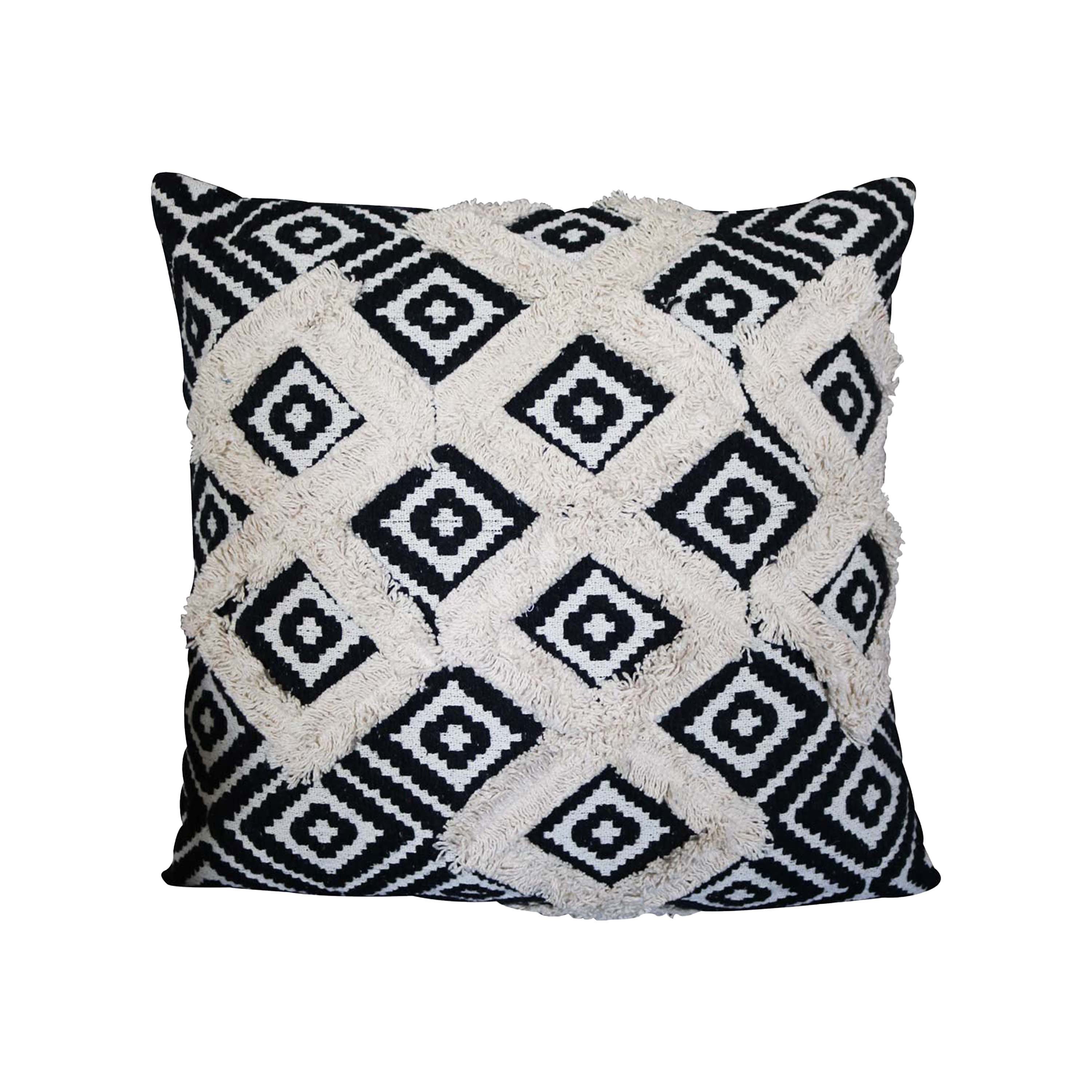 18x18 Metallic Embroidered Diamond Square Throw Pillow White