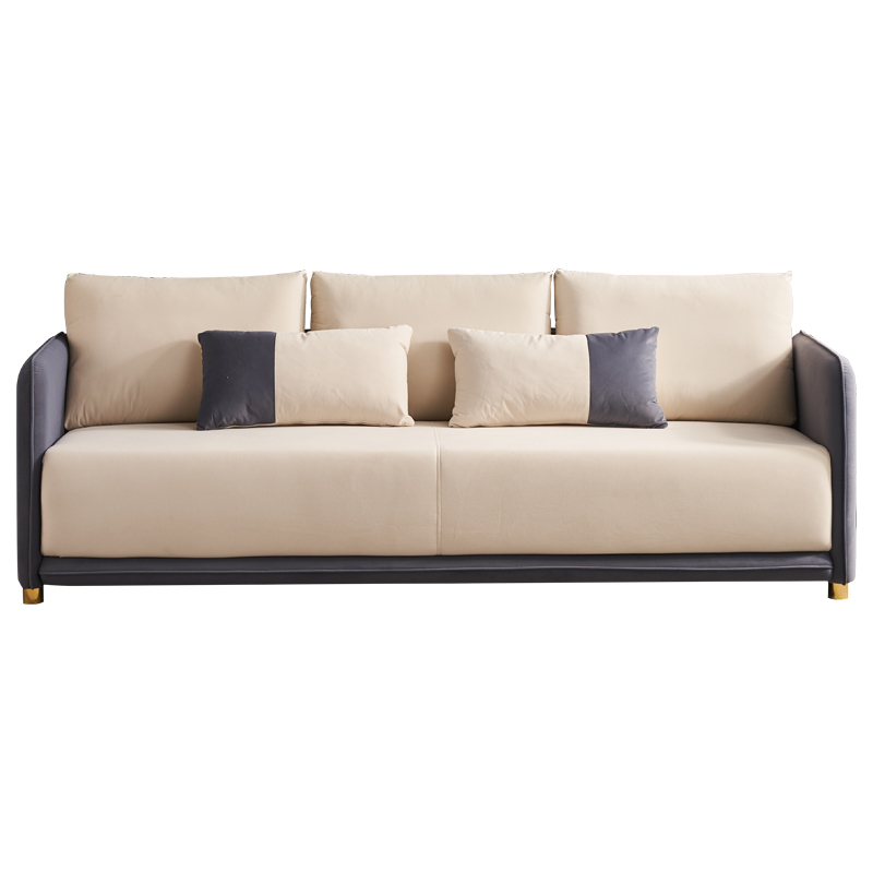 Velvet Sofa BEIGE & GREY Color
