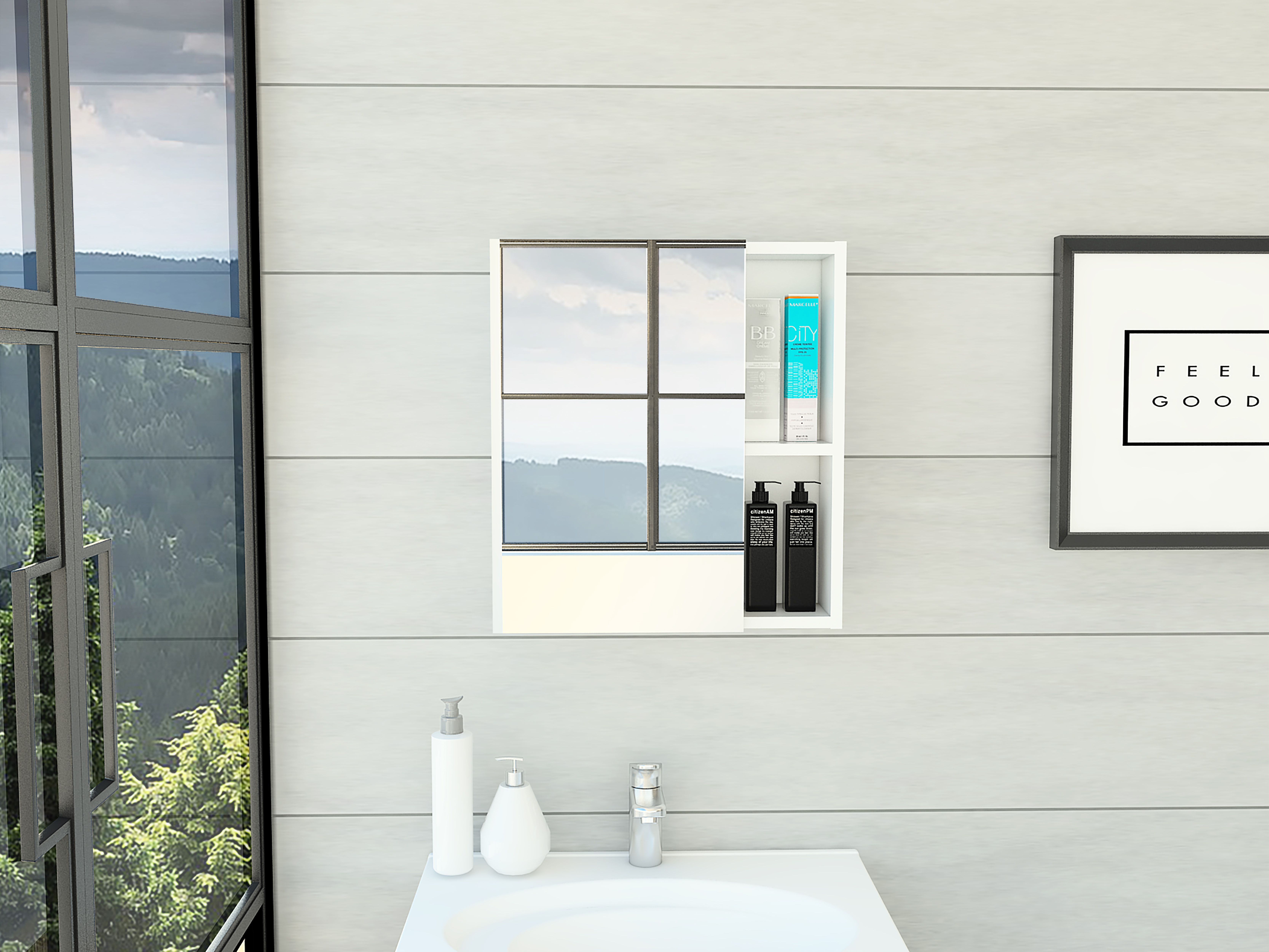 Labelle Mirror Cabinet -White