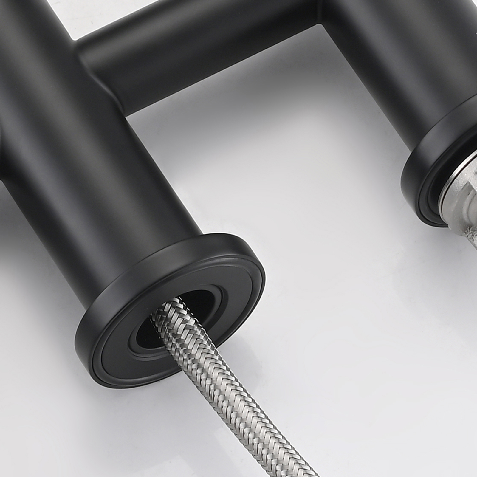 RV Kitchen Sink Faucet Brushed Gold Kitchen Faucet with Side Sprayer 3 Holes Double Handle 304 Stainless Steel 360 Swivel Rotation Faucet for Outdoor Farmhouse Camper Laundry RV Bar