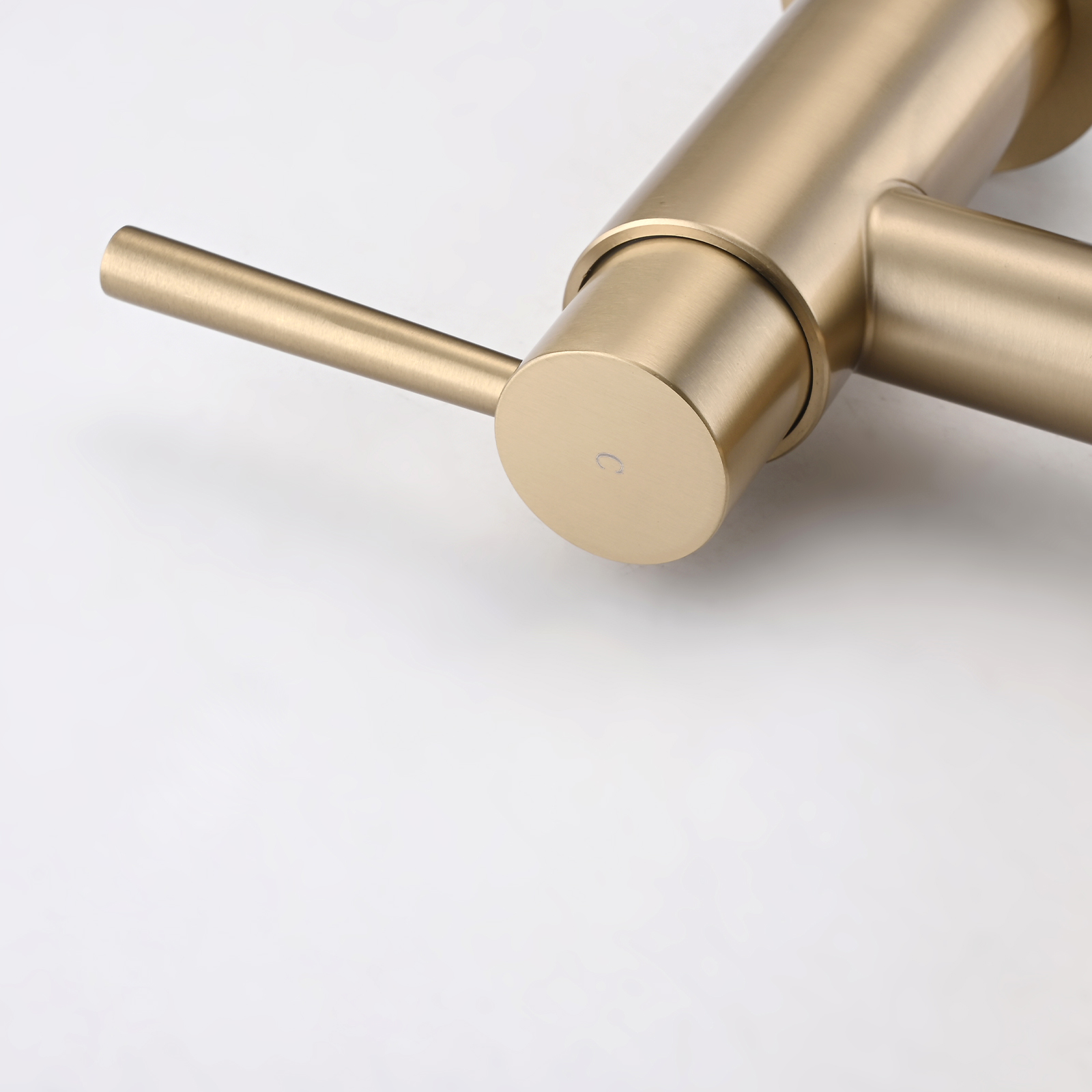 RV Kitchen Sink Faucet Brushed Gold Kitchen Faucet with Side Sprayer 3 Holes Double Handle 304 Stainless Steel 360 Swivel Rotation Faucet for Outdoor Farmhouse Camper Laundry RV Bar