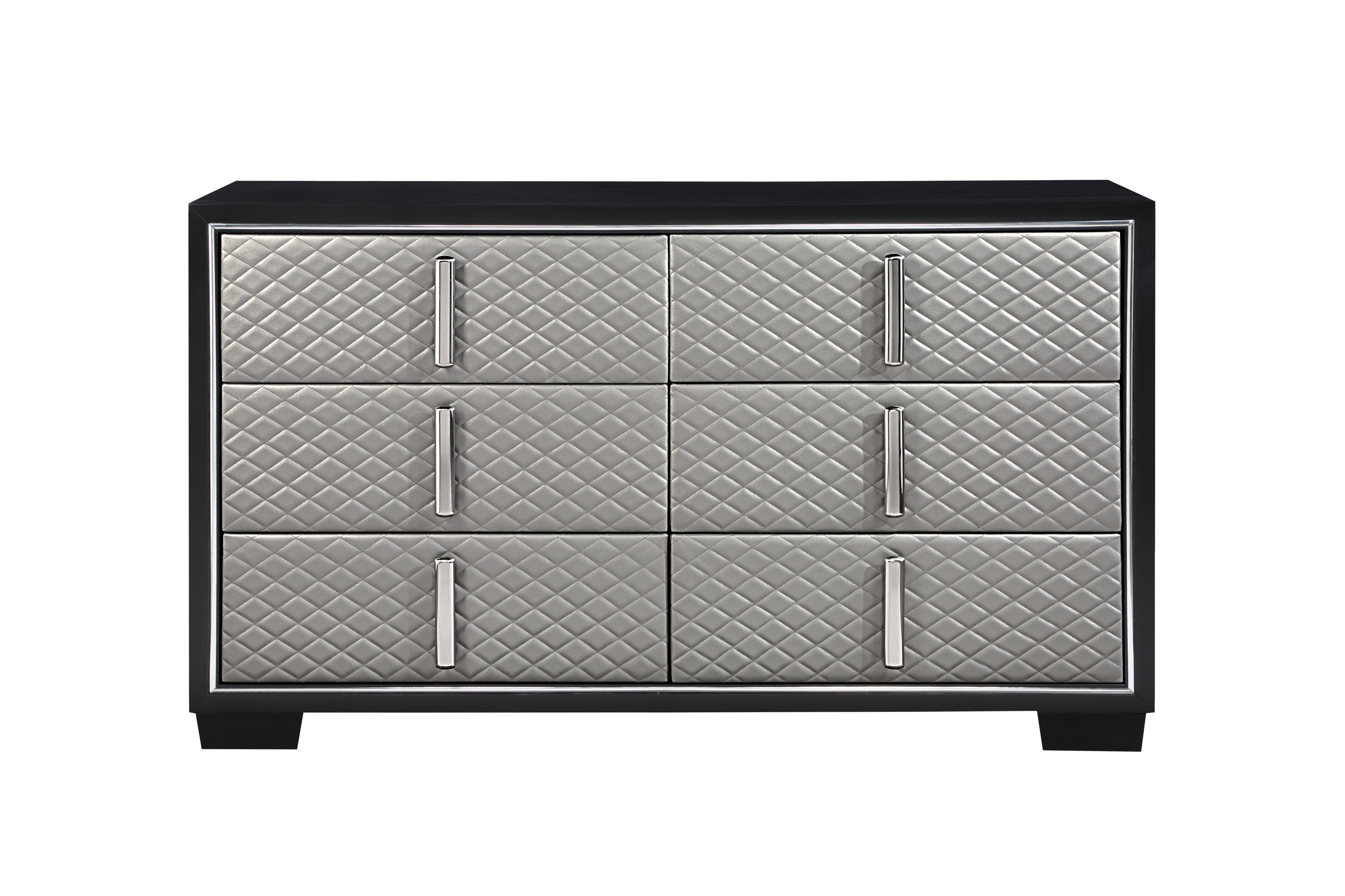 ACME Nicola DRESSER Silver PU & Black Finish