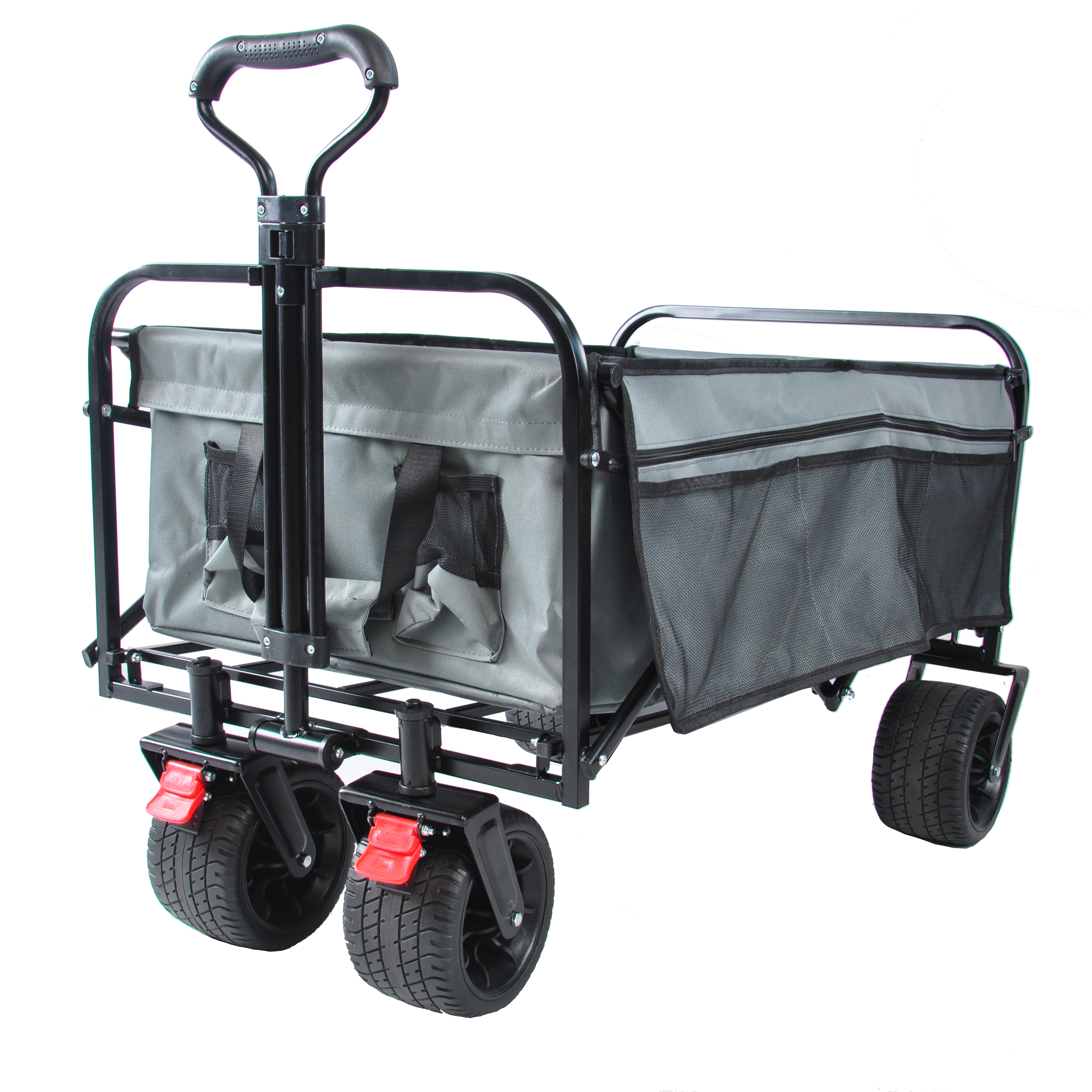 Folding Wagon Garden Shopping Beach Cart (grey)