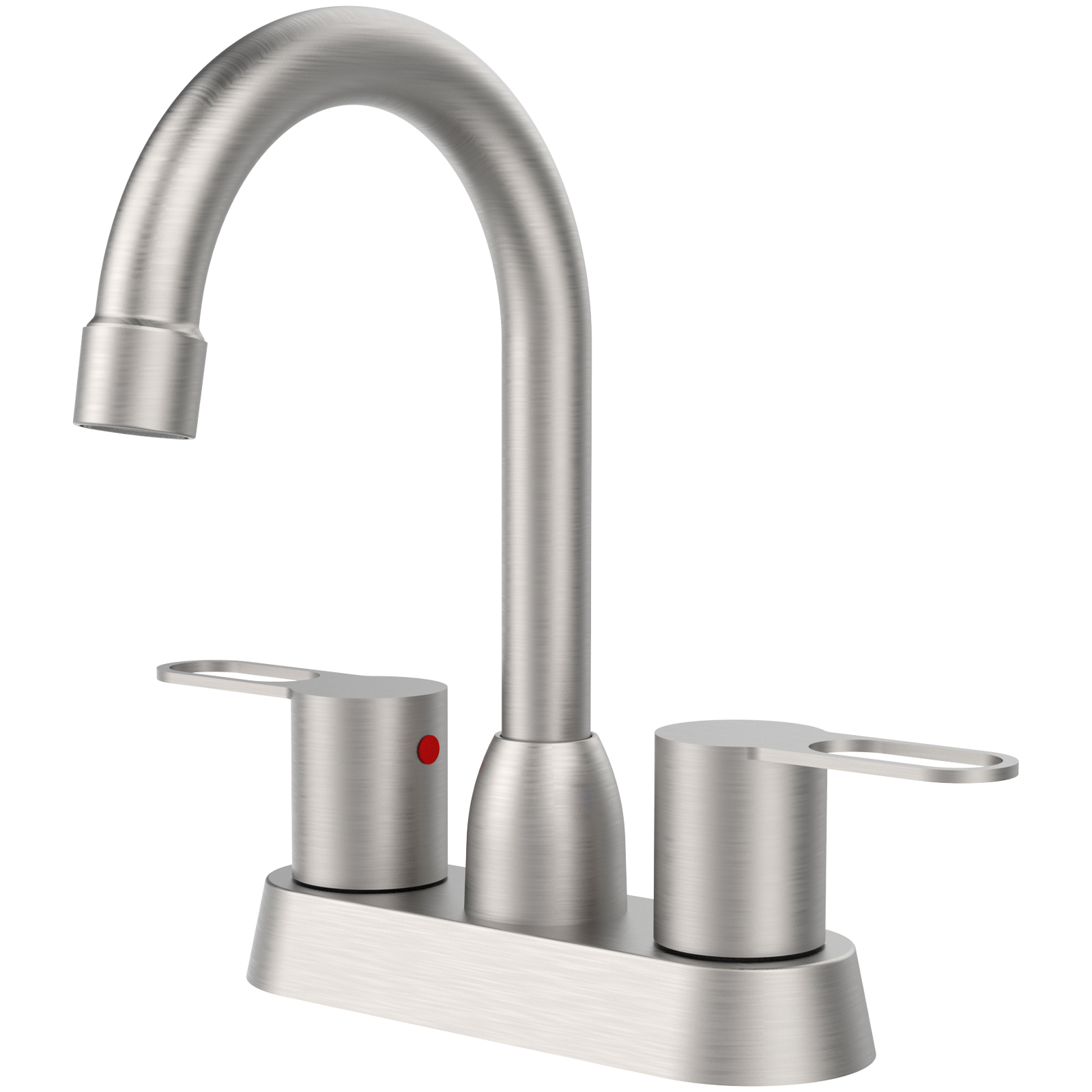 2 Handles Bathroom Sink Faucet, Brushed Nickel Centerset RV Bathroom Faucets for 3 Hole