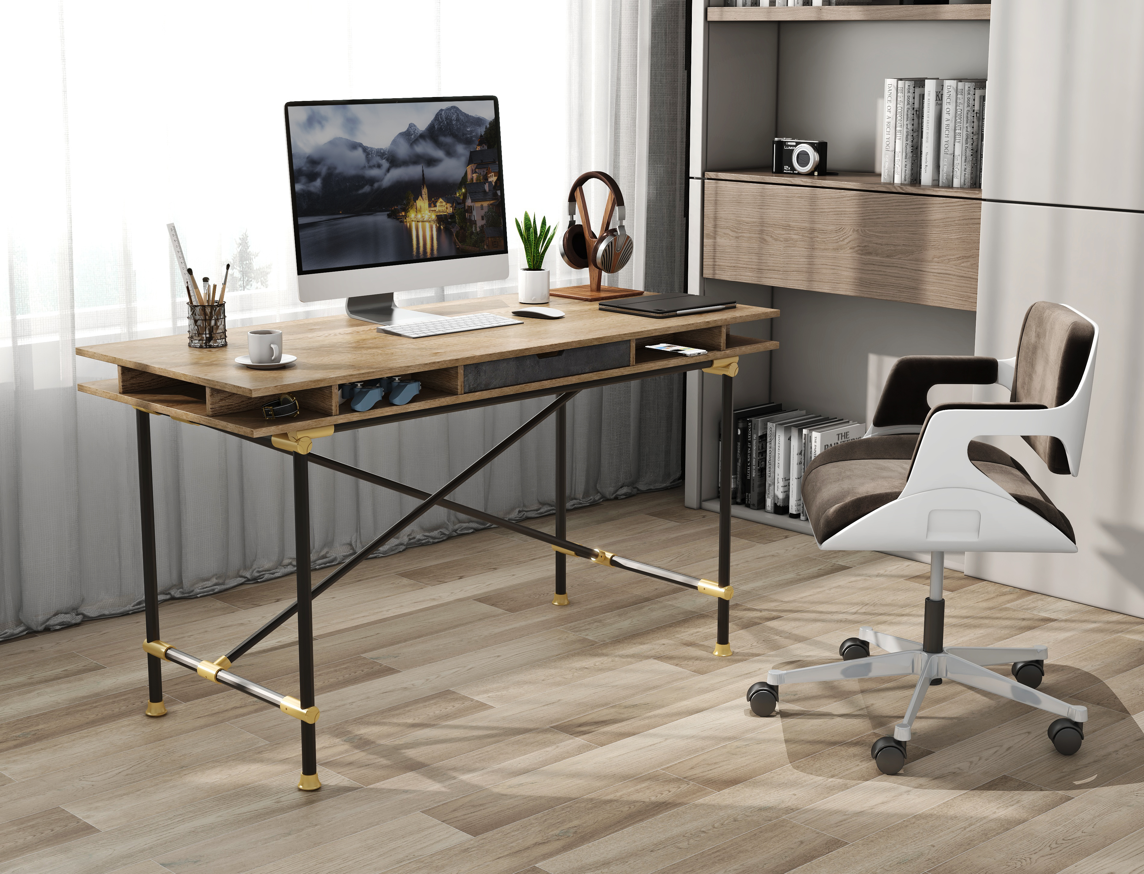 LD-06C Table Tobacco Wood Office Table fot Home Working