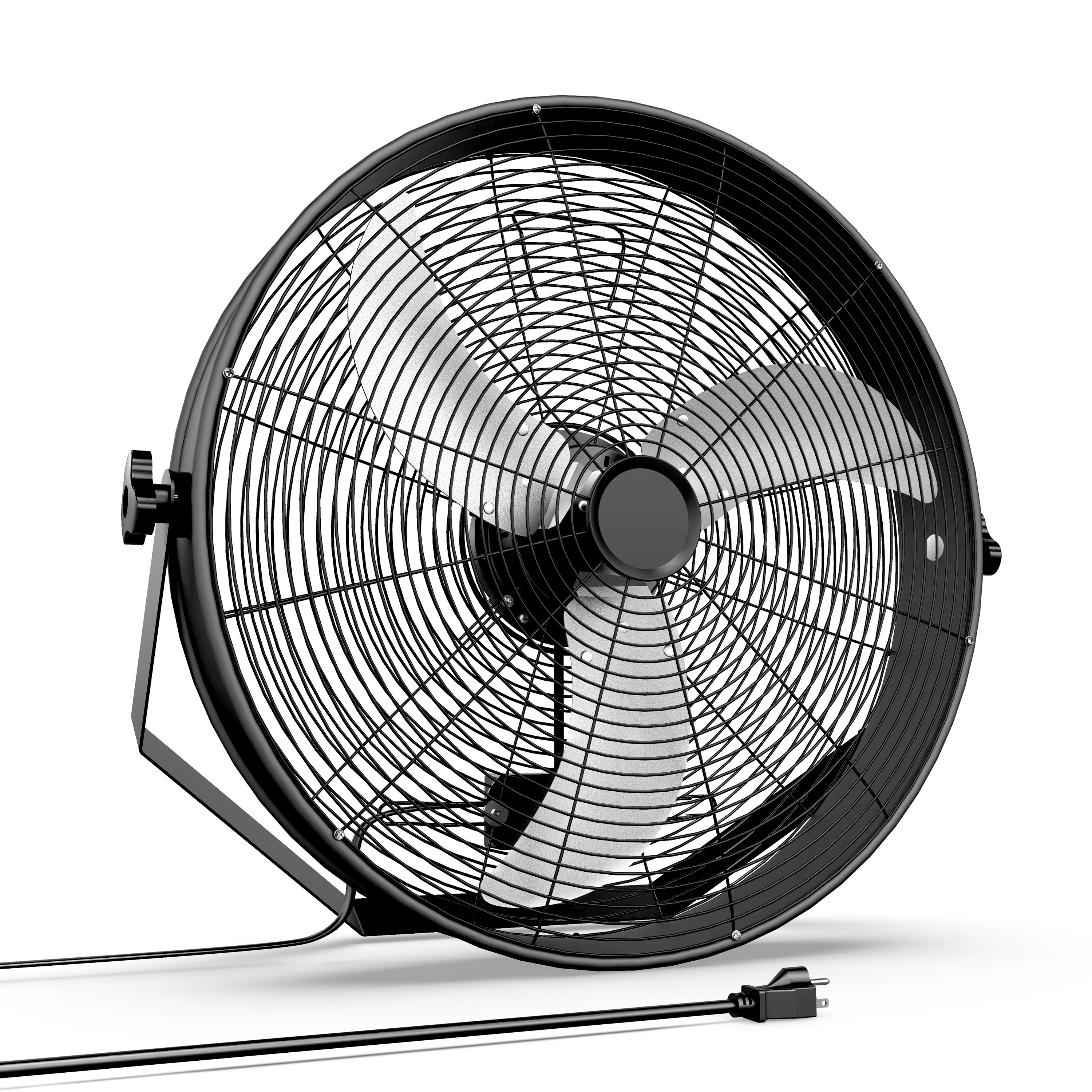 InfiniPower 20 Inch High Velocity Wall Mount Fan with Rack, 3 Speed Industrial/Commercial Metal Ventilation Fan