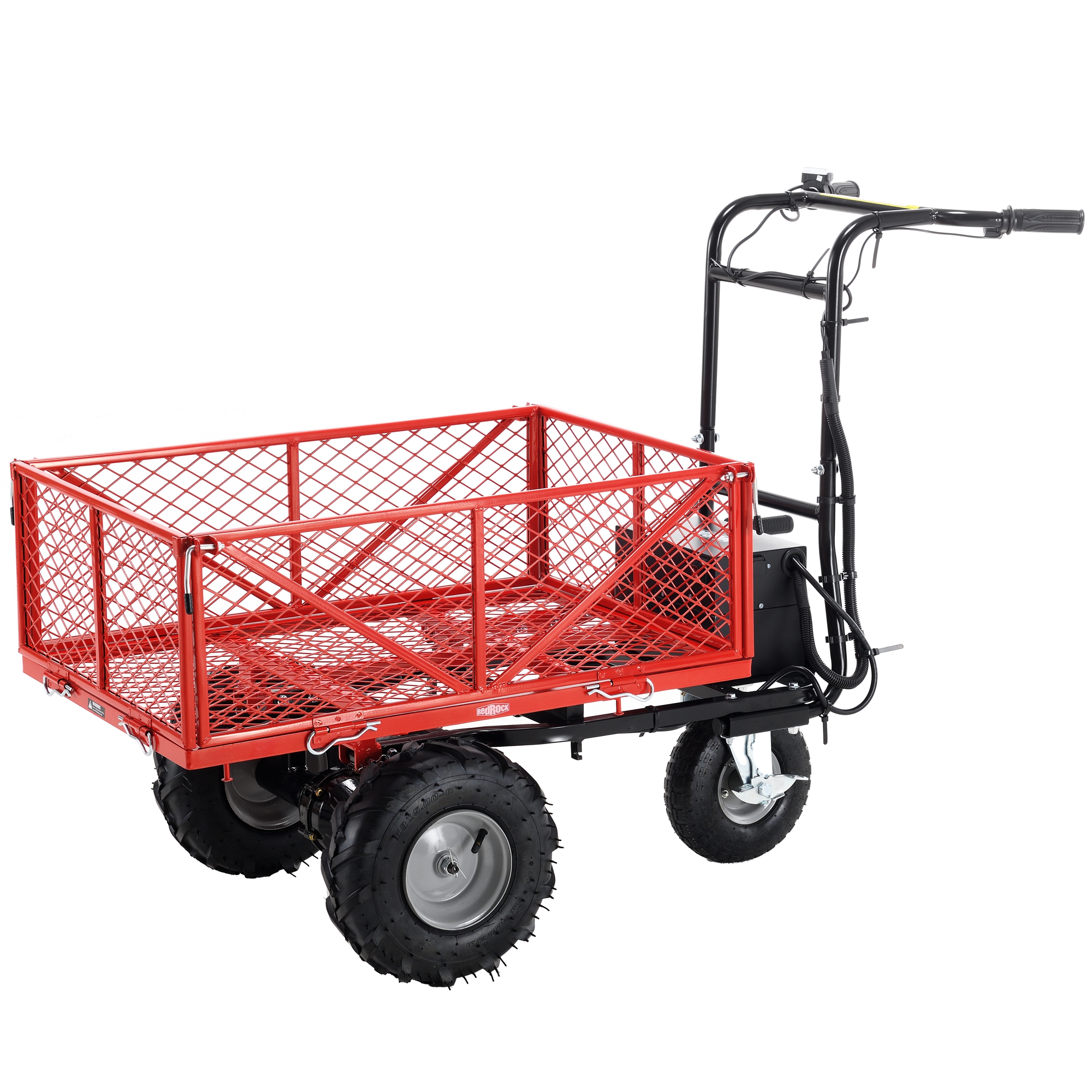 RedRock Wheelbarrow Utility Cart Electric Powered Cart 48V28Ah，500W ，Capacity 500lbs (230kg)  ，Material Hauler ，1000lbs Towing