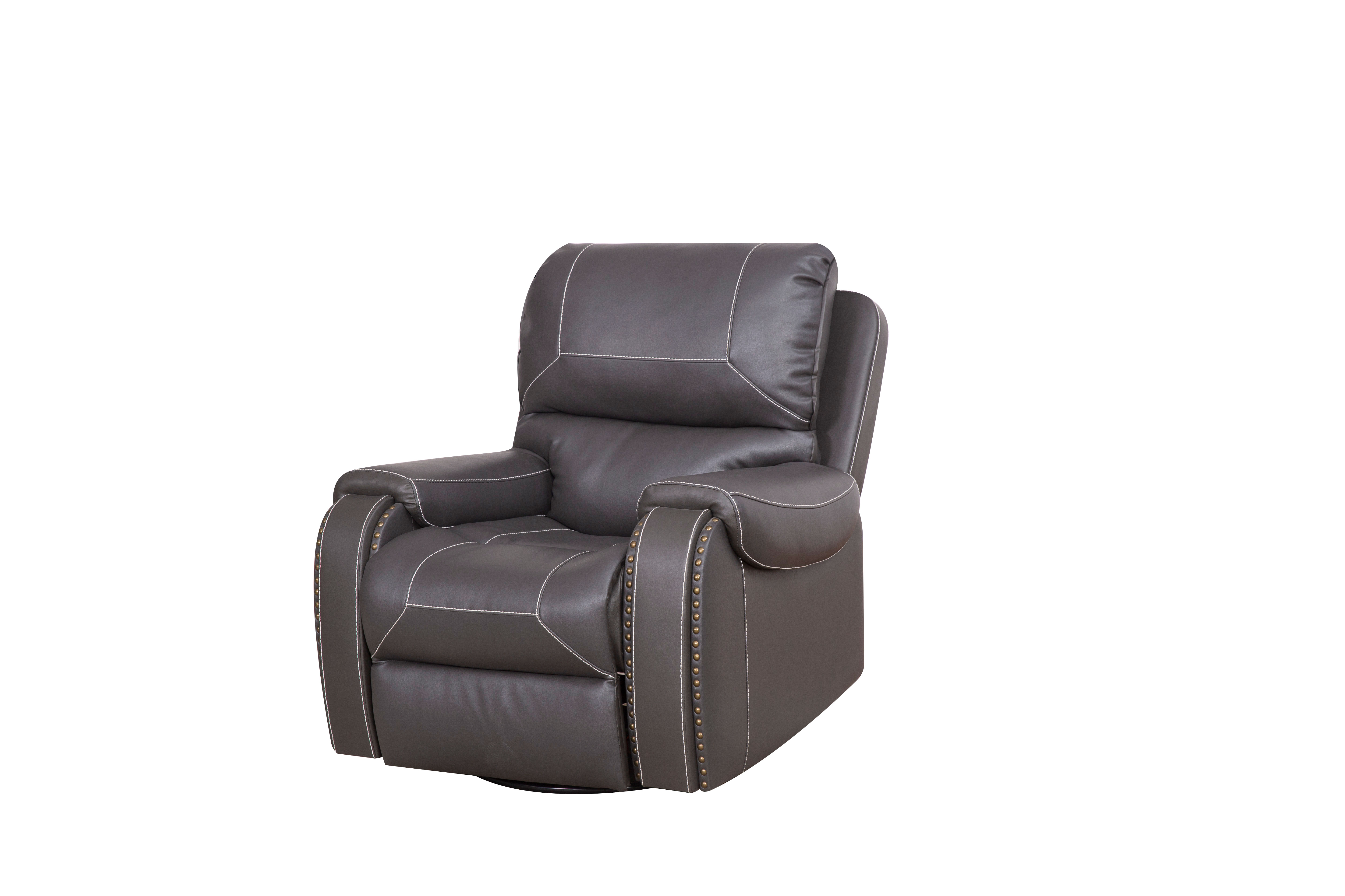 Faux Leather Reclining Sofa Couch Single Chair for Living Room Grey