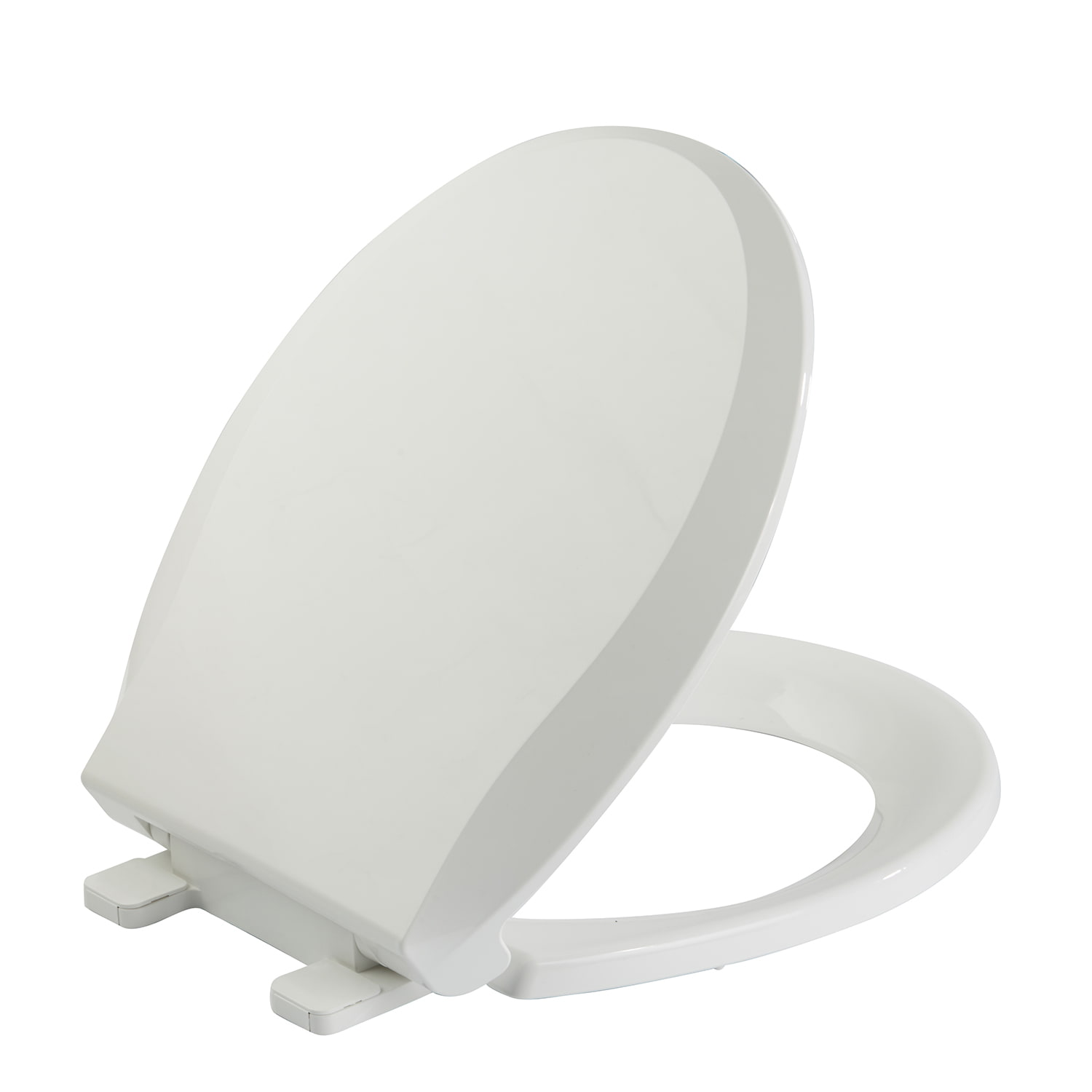 Slow Close Round Closed Front Toilet Seat in White-Boyel Living