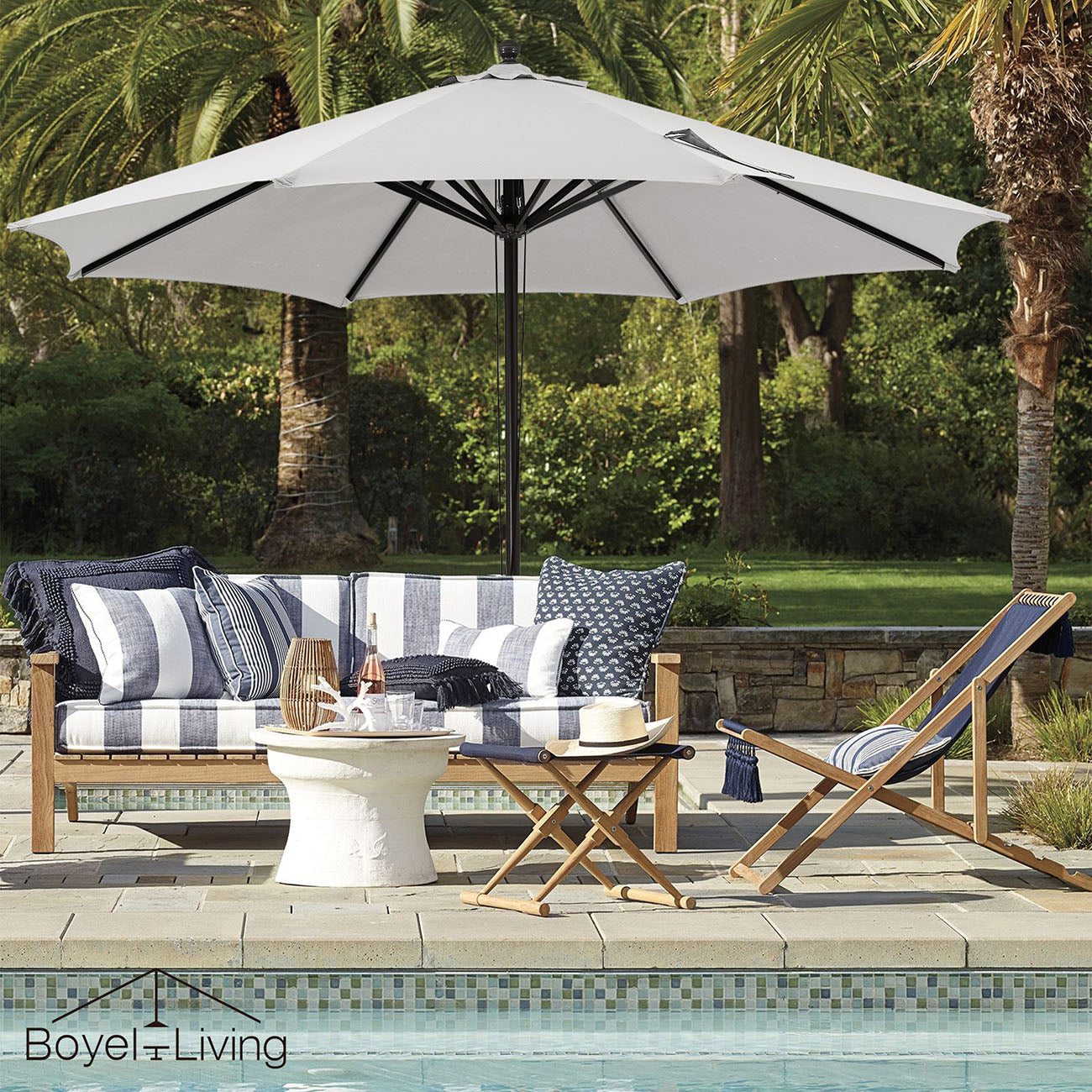 Boyel Living 12-Ft Market Patio Umbrella (White)-Boyel Living