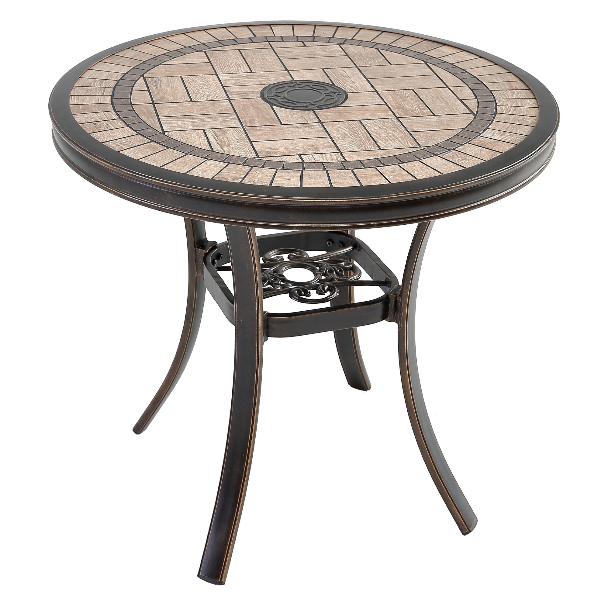 31-In Patio Round Tile-Top Dining Table-Boyel Living