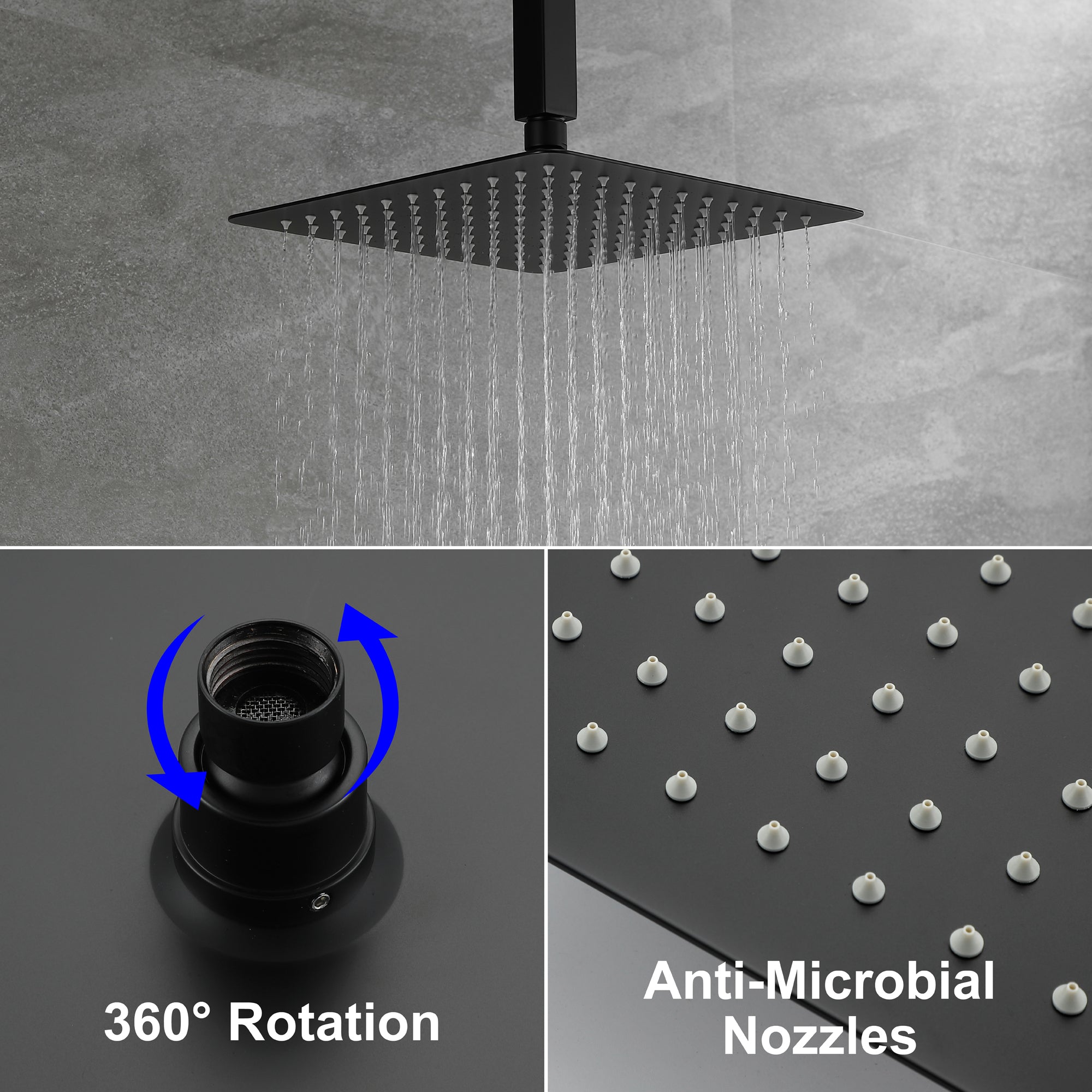 Boyel Living Ceiling Mount Single-Handle 1-Spray Tub and Shower Faucet with 10 in. Fixed shower head (Valve Included)-Boyel Living