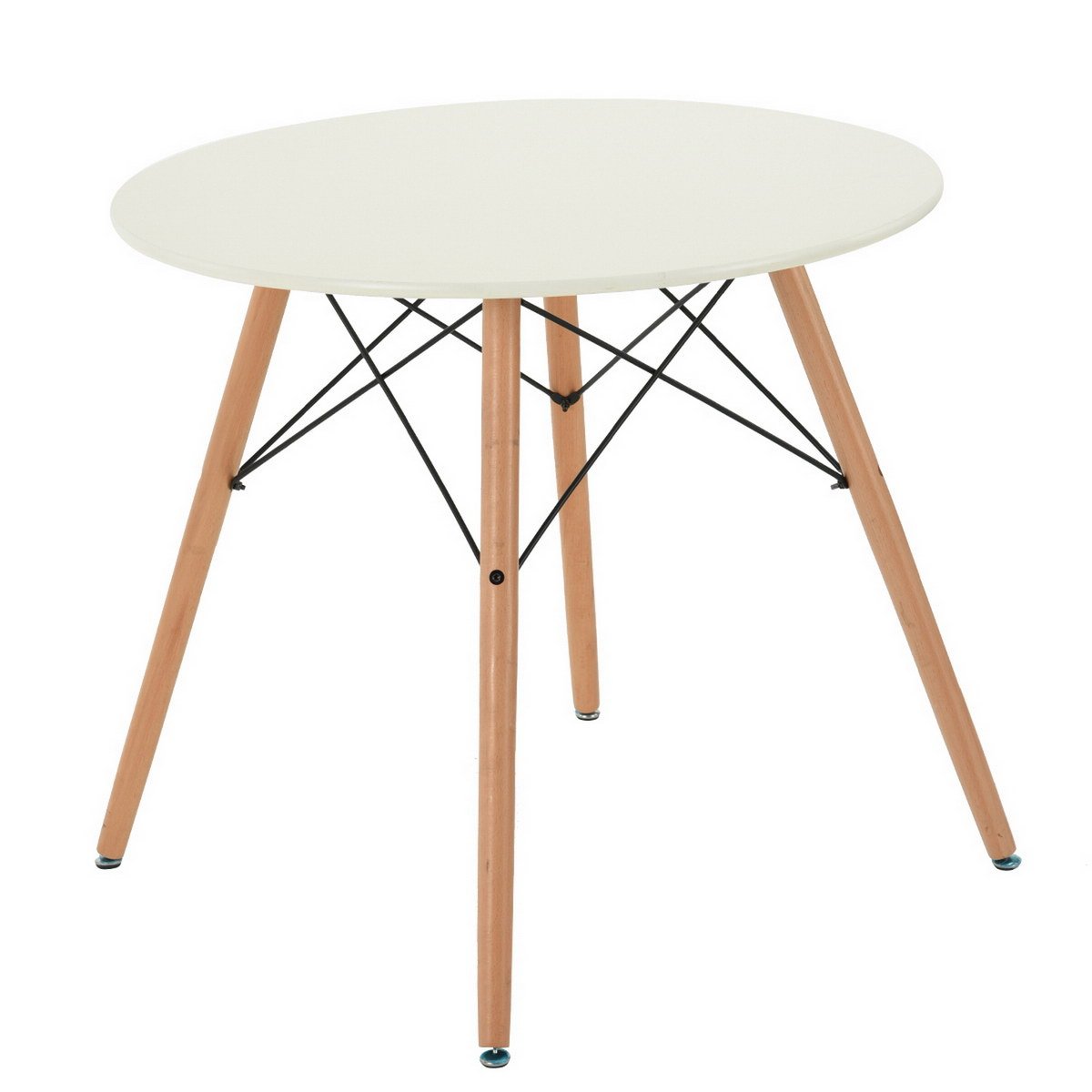 White Coffee Table With Beech Soild Wood Legs-Boyel Living
