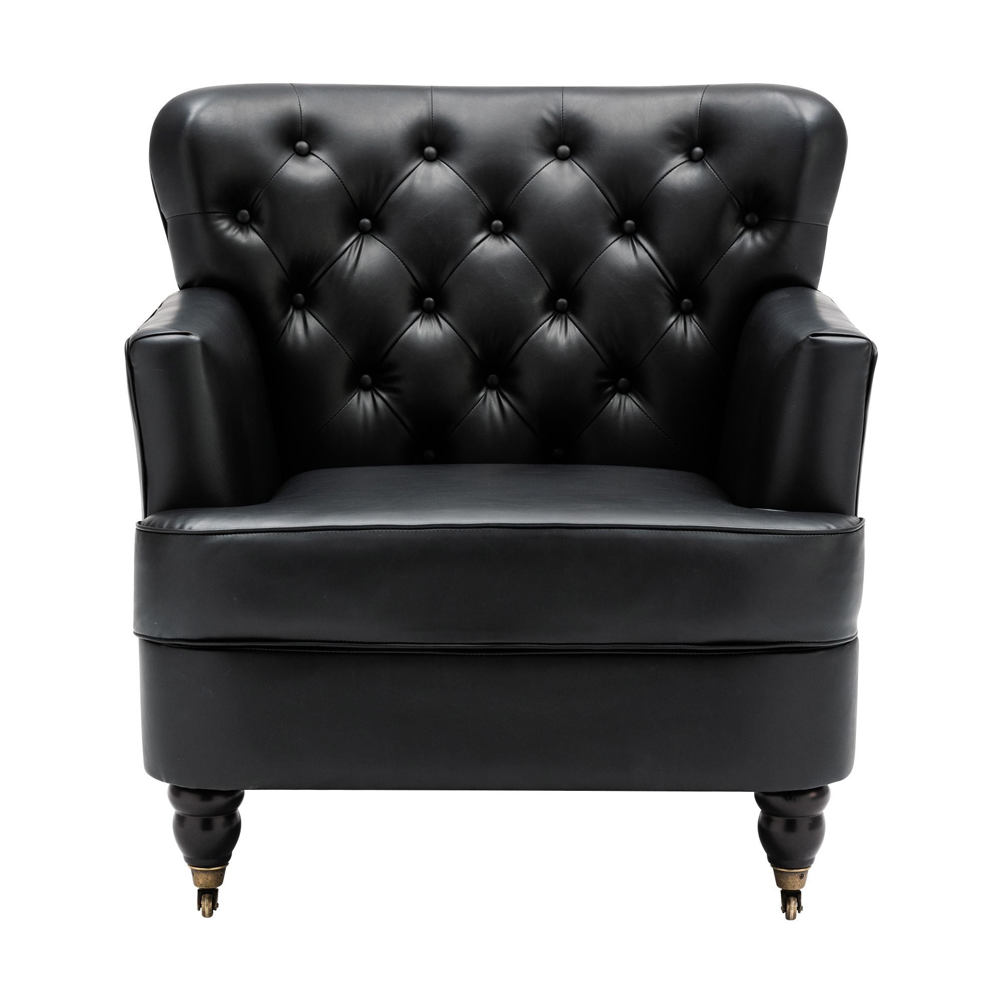 PU leather club chair, black-Boyel Living
