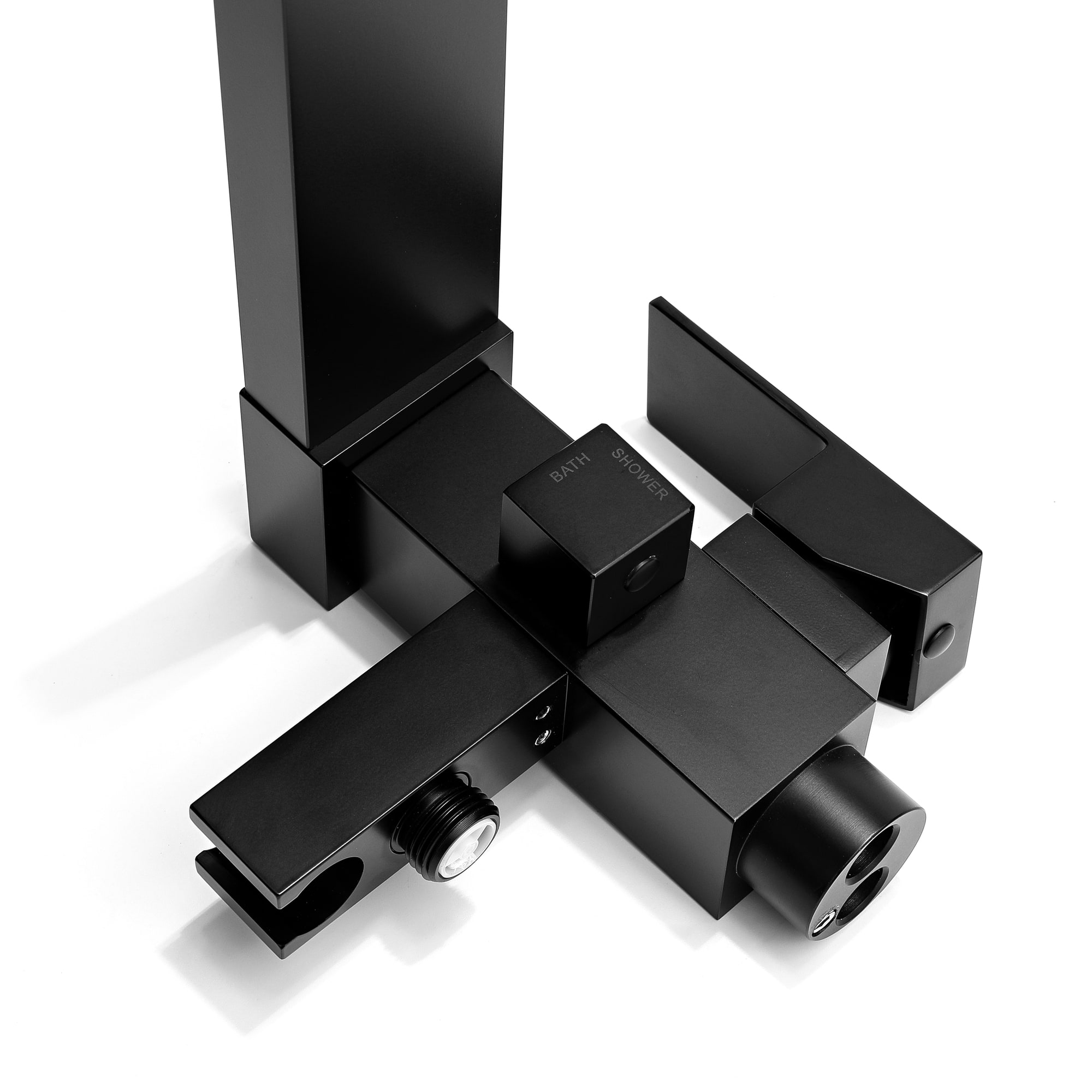 2-Handle Claw Foot Freestanding Tub Faucet with Handheld Shower in Matte Black-Boyel Living