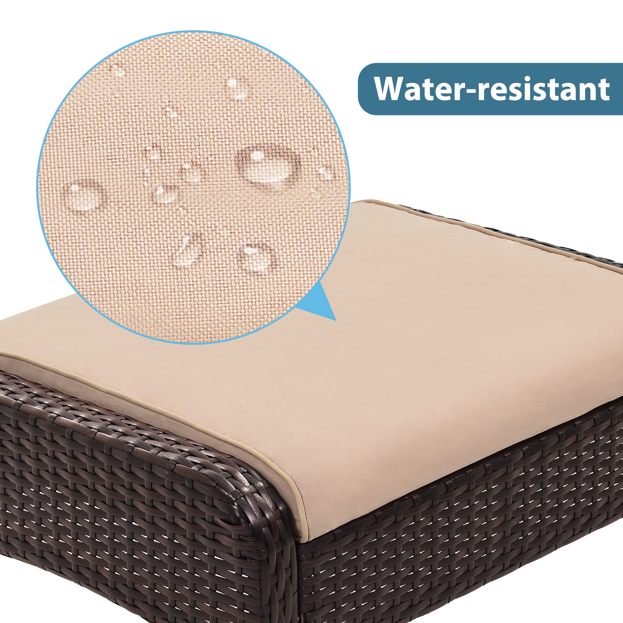 6-Piece Outdoor Patio PE Wicker Rattan Sofa Set with Cushions and Tea Table,Brown Wicker+Light Coffee Cushion-Boyel Living