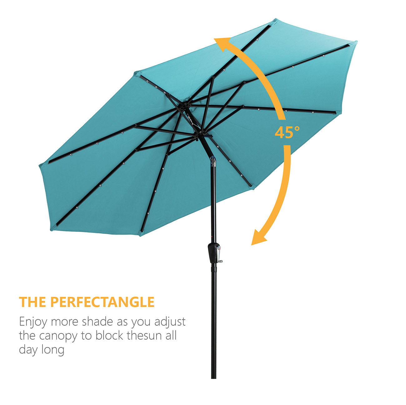 Boyel Living 9-ft Patio Umbrella with LED Lights (Blue)-Boyel Living