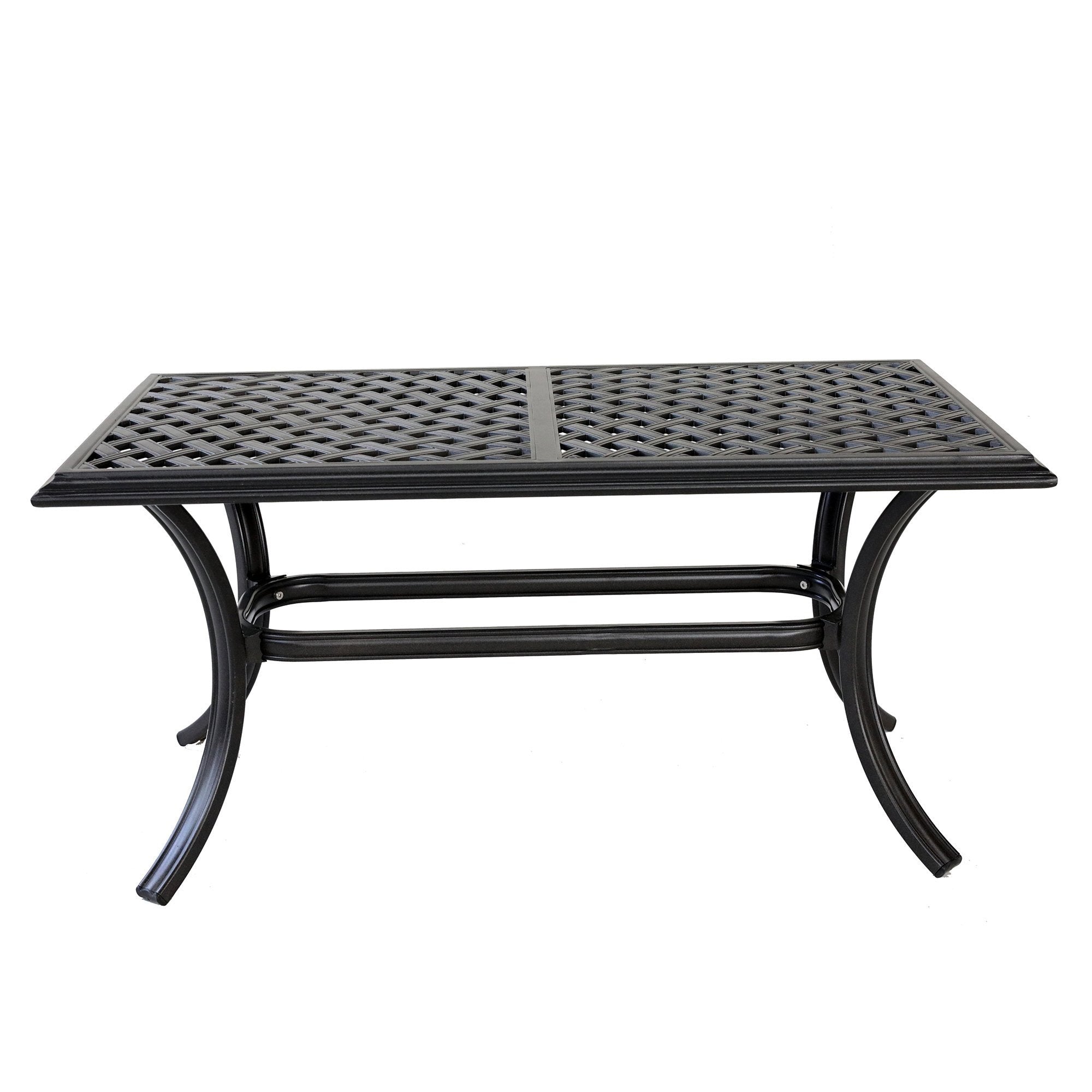 Outdoor Patio Cast Aluminum 21x42 Inch Standard Coffee Table-Boyel Living