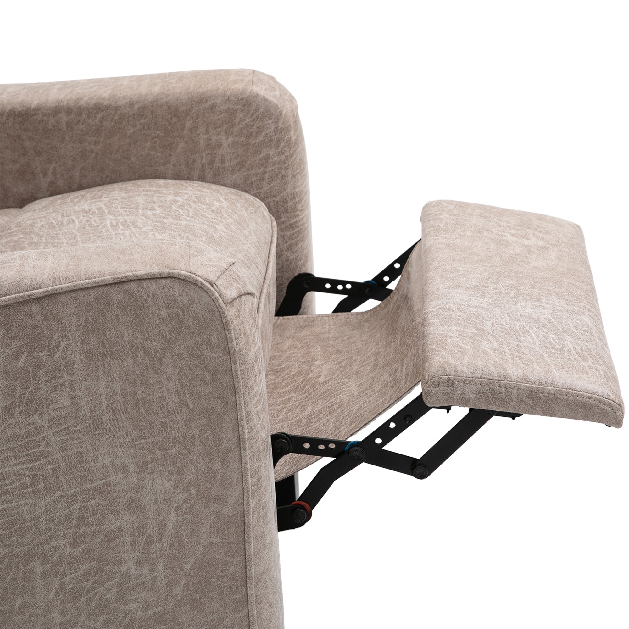 Microfiber Manual Glider Club Recliner, Light Grey/Light Brown/Dark Brown-Boyel Living