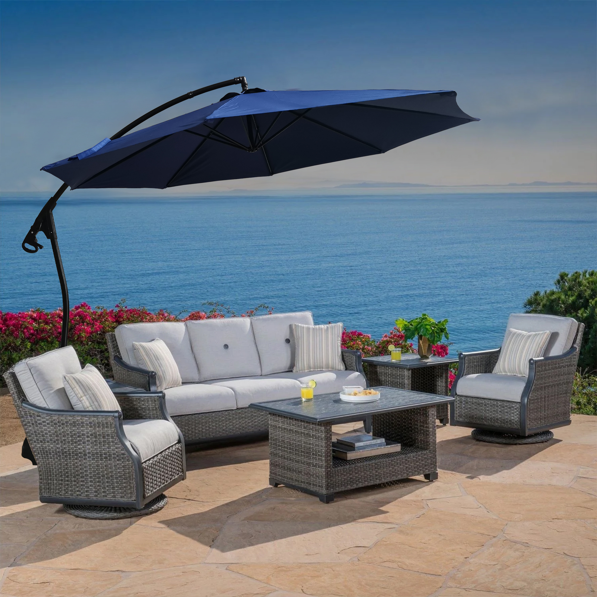 Boyel Living 11-ft Cantilever Patio Umbrella with Base-Boyel Living