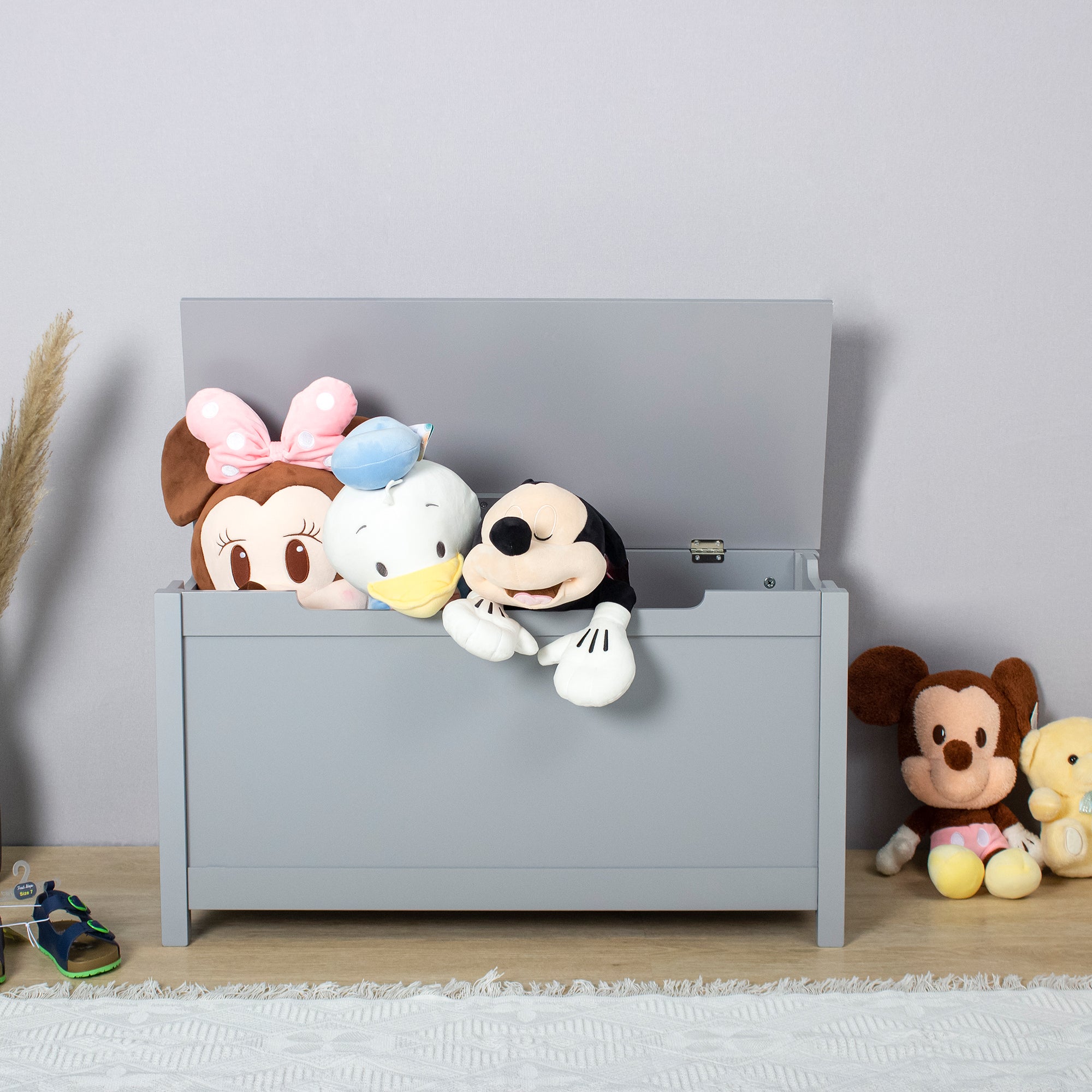 Wooden Toy Storage for Kids(Grey/ White)-Boyel Living
