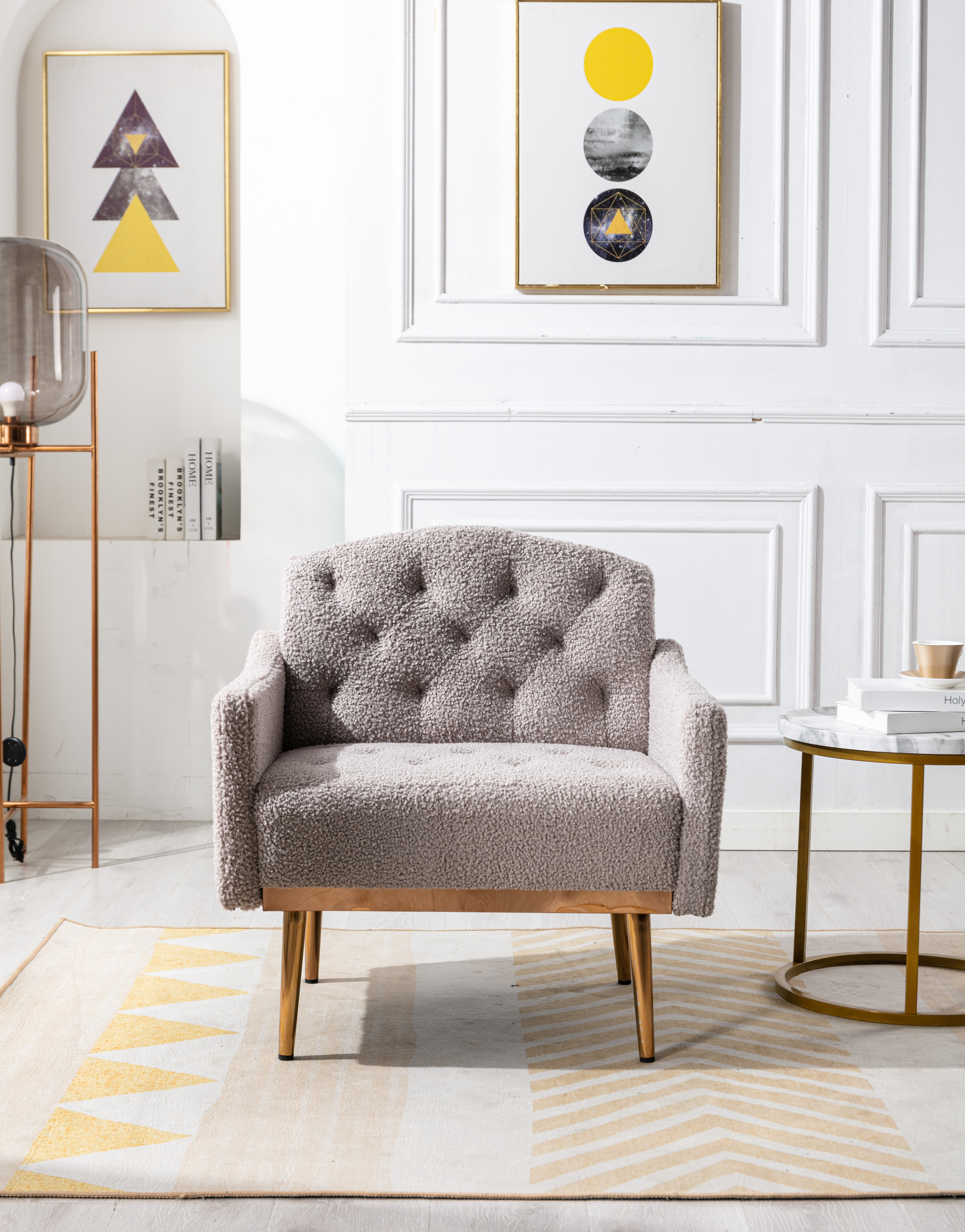 COOLMORE Accent  Chair  ,leisure single sofa  with Rose Golden  feet-Boyel Living