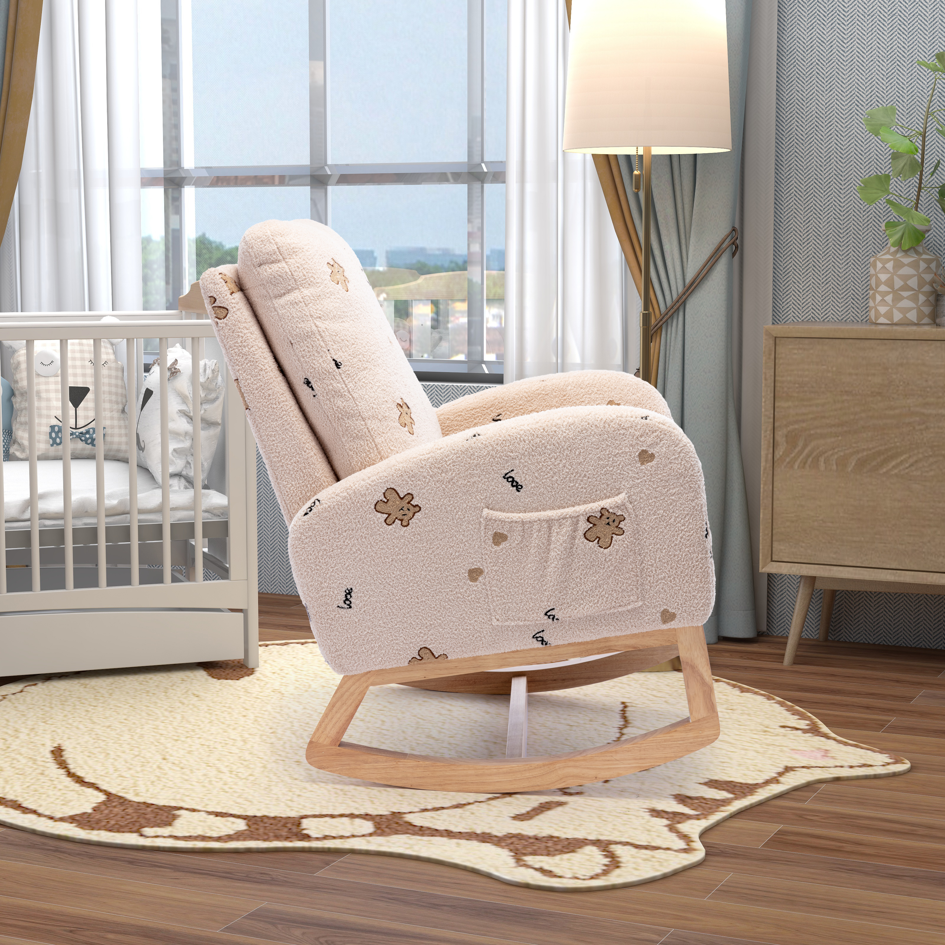 High back nursery online rocking chair