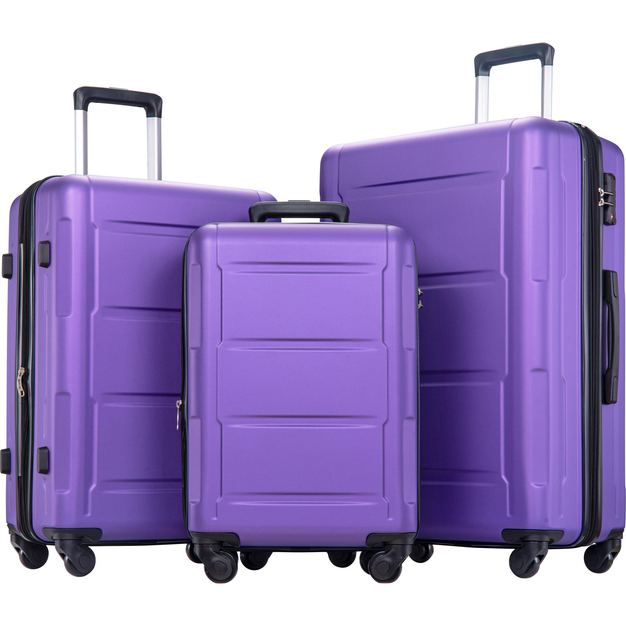 Expanable Spinner Wheel 3 Piece Luggage Set ABS Lightweight Suitcase with TSA Lock-Boyel Living