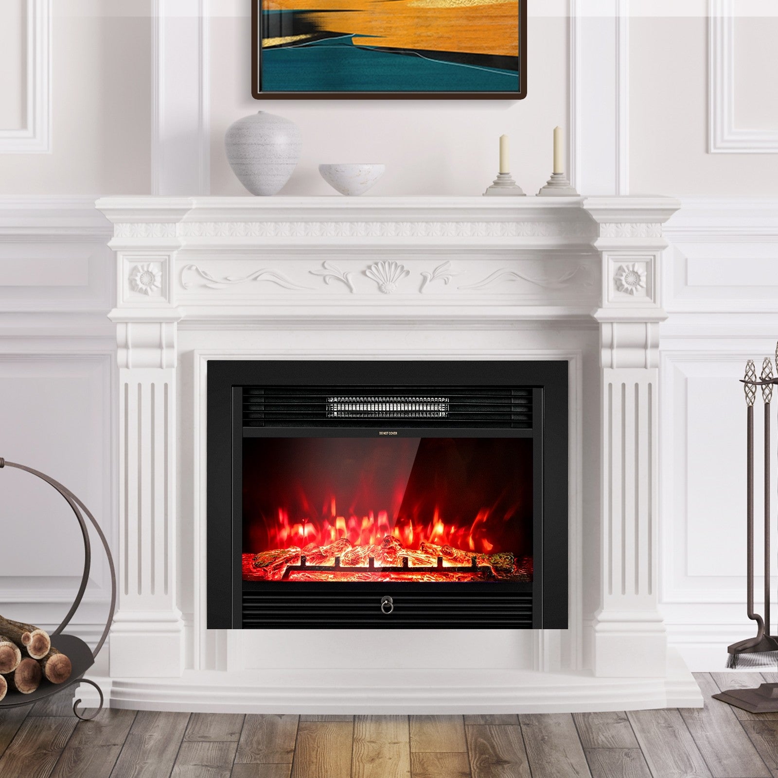 28.5 inch Recessed Mounted Standing Fireplace Heater with 3 Flame Option-Boyel Living