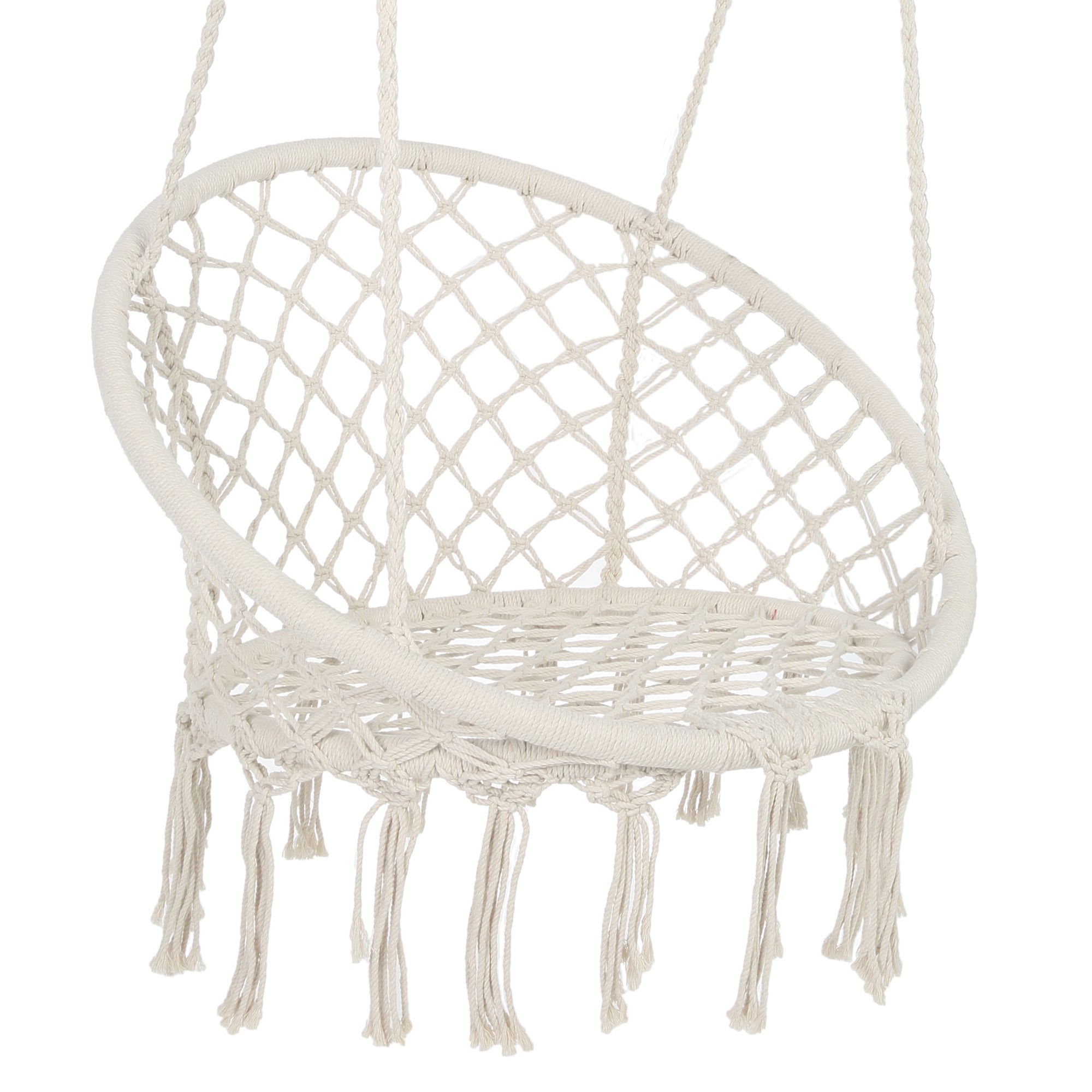 Hammock Chair Macrame Swing Max 330 Lbs Hanging Cotton Rope Hammock Swing Chair for Indoor and Outdoor-Boyel Living