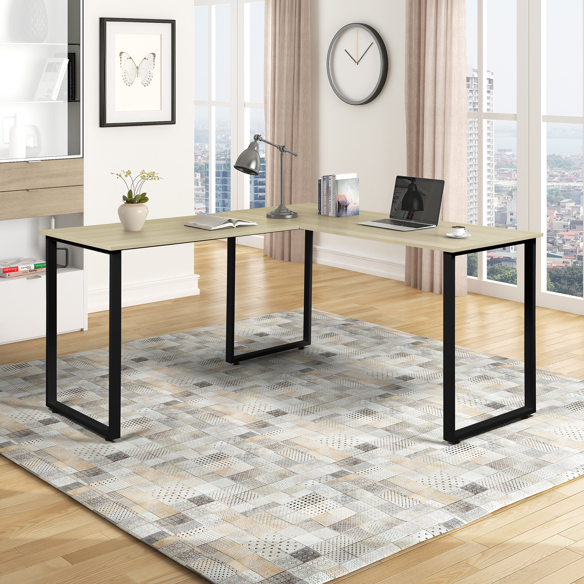 Home Office L-Shape Corner Table Computer Desk-Boyel Living