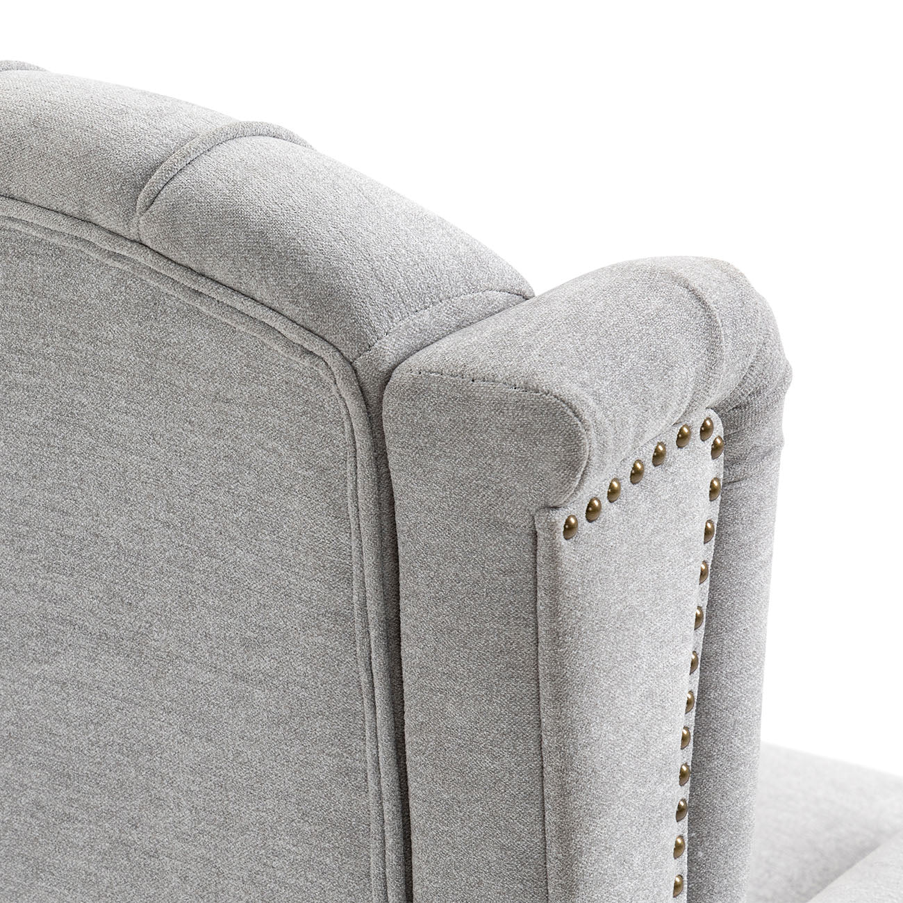 Boyel Living Push Back Reclining Chair Recliner with Wide Armrests and Rubber wooden legs, Blue/Gray-Boyel Living