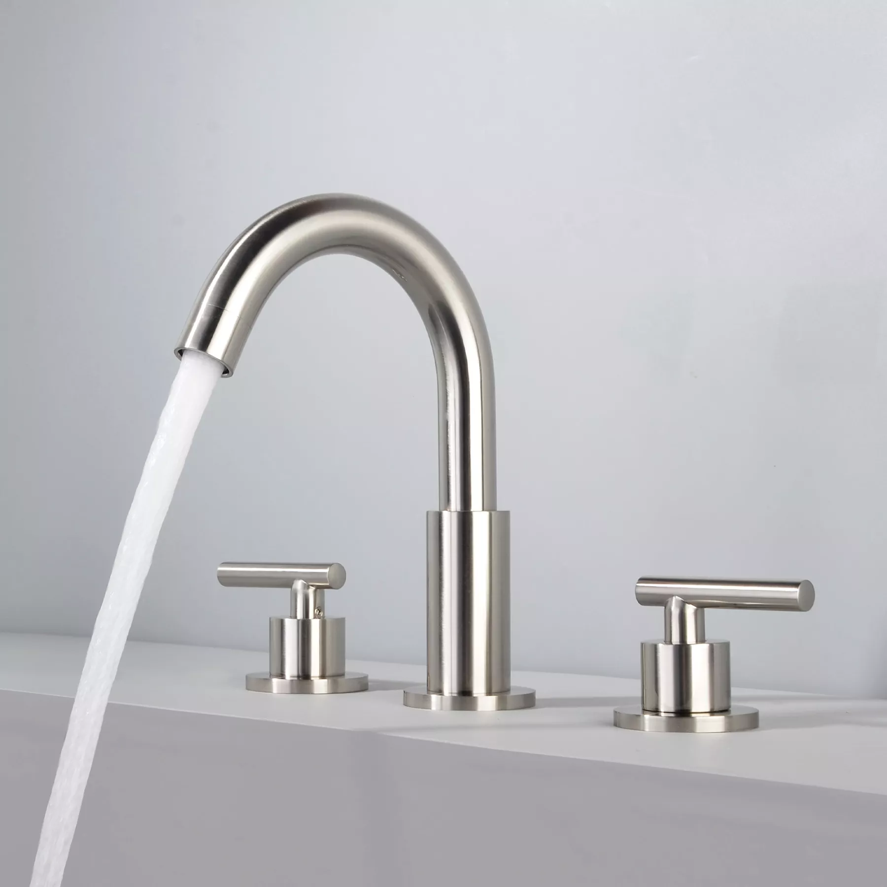Boyel Living Widespread 2-Handle Bathroom Sink Faucet with Valve and Drain Assembly in Brushed Gold 8 In.-Boyel Living